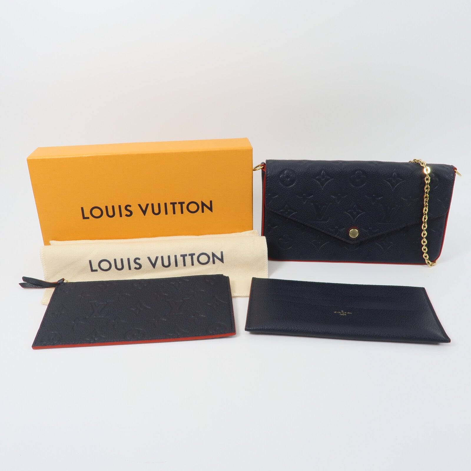 LOUIS VUITTON Monogram Empreinte Pochette Felicie鏈帶肩背袋