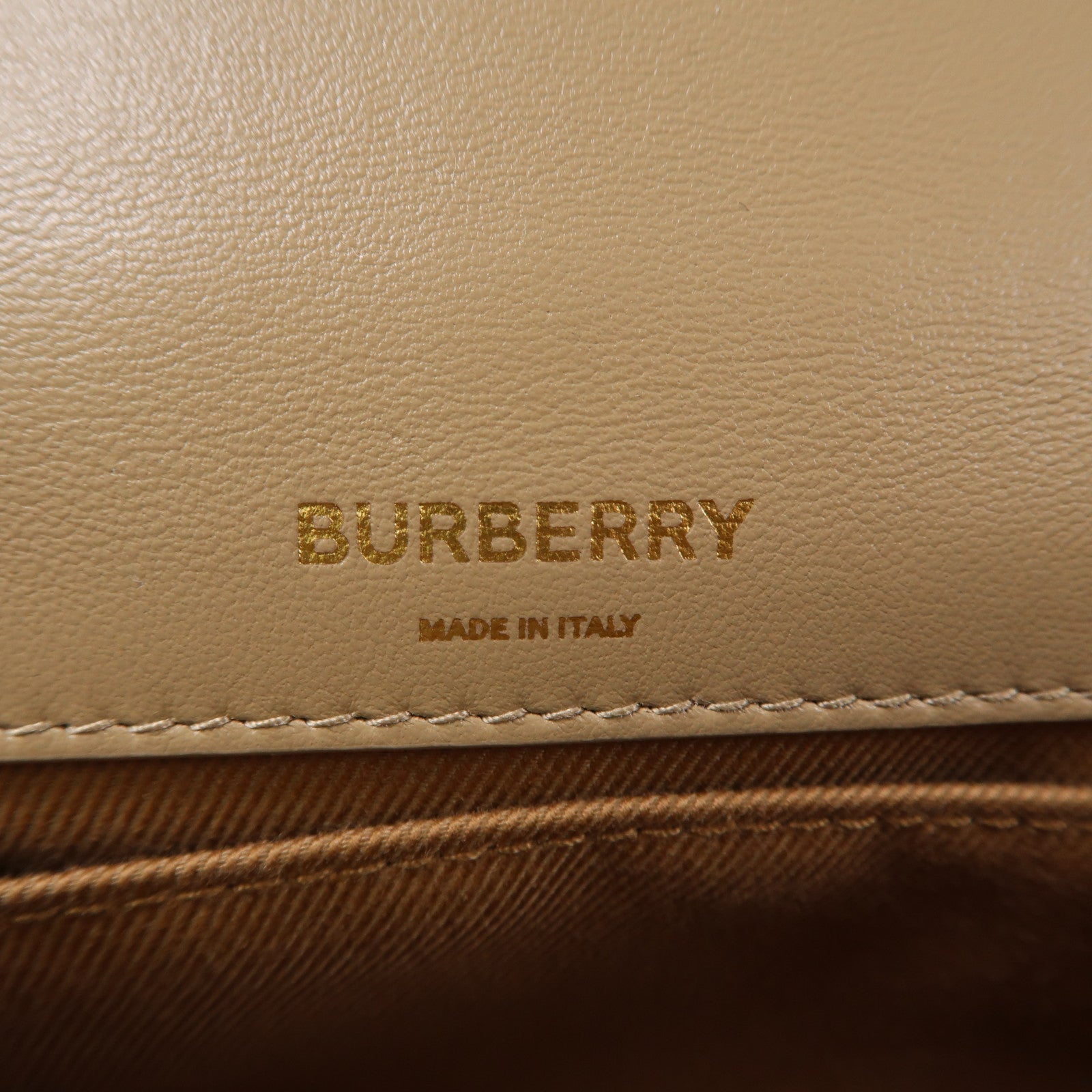 BURBERRY 【激減優惠】牛皮皮革Shoulder Bag金扣鏈帶肩背袋啡色