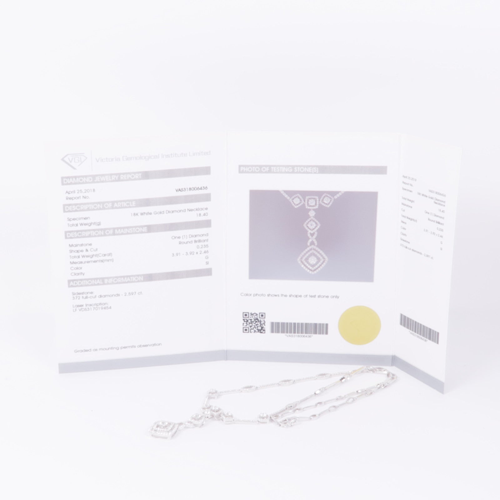 JEWELRY 18K白金Diamond Necklace鑽石項鍊