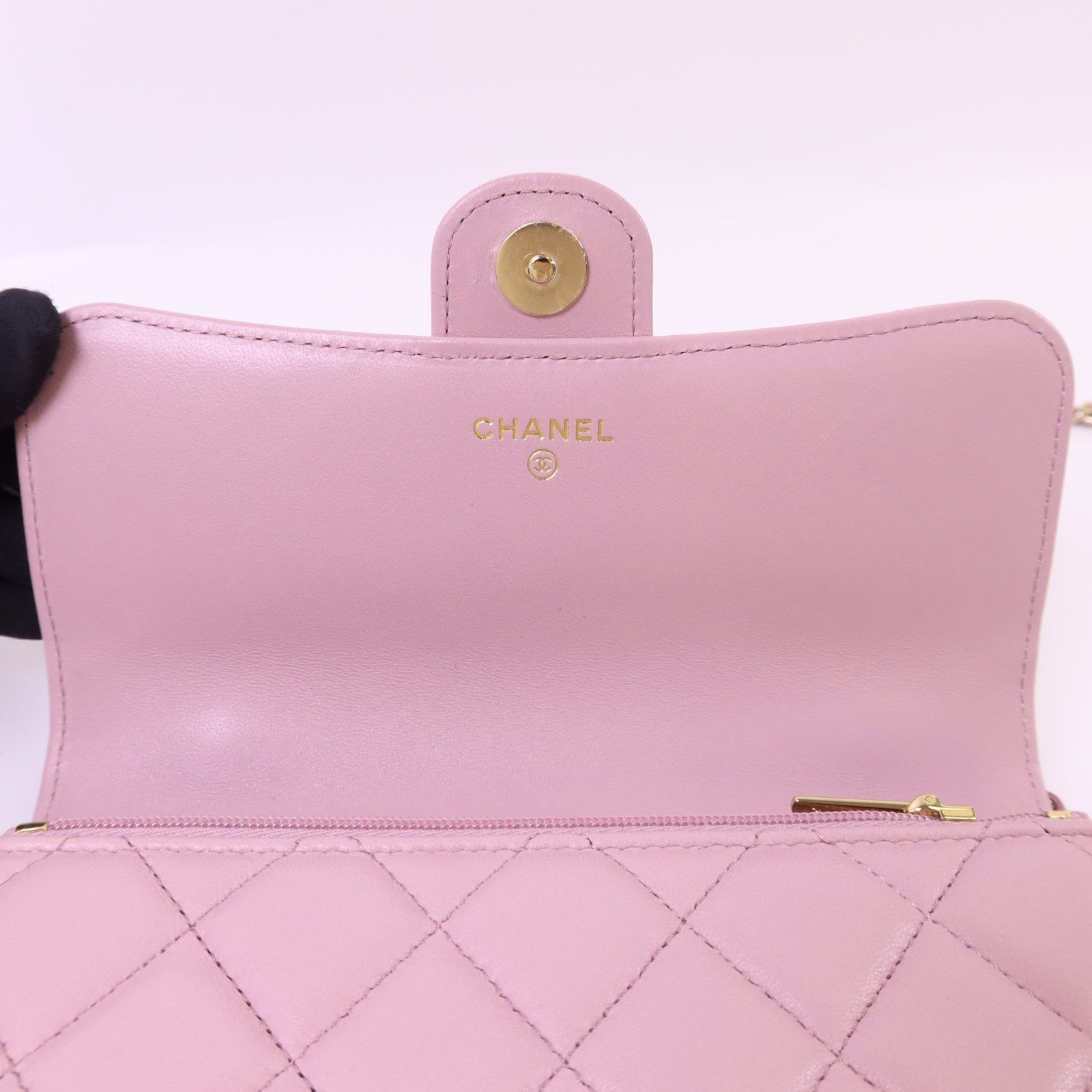 CHANEL 羊皮皮革Chain Shoulder Bag金扣手挽肩背兩用袋