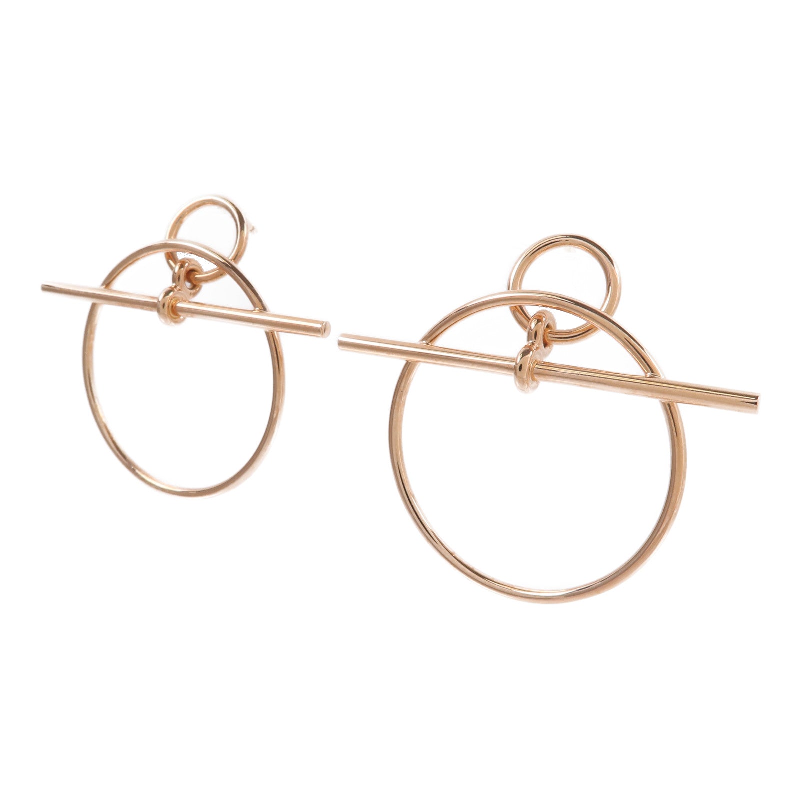 HERMES 18K玫瑰金Loop Earrings耳環