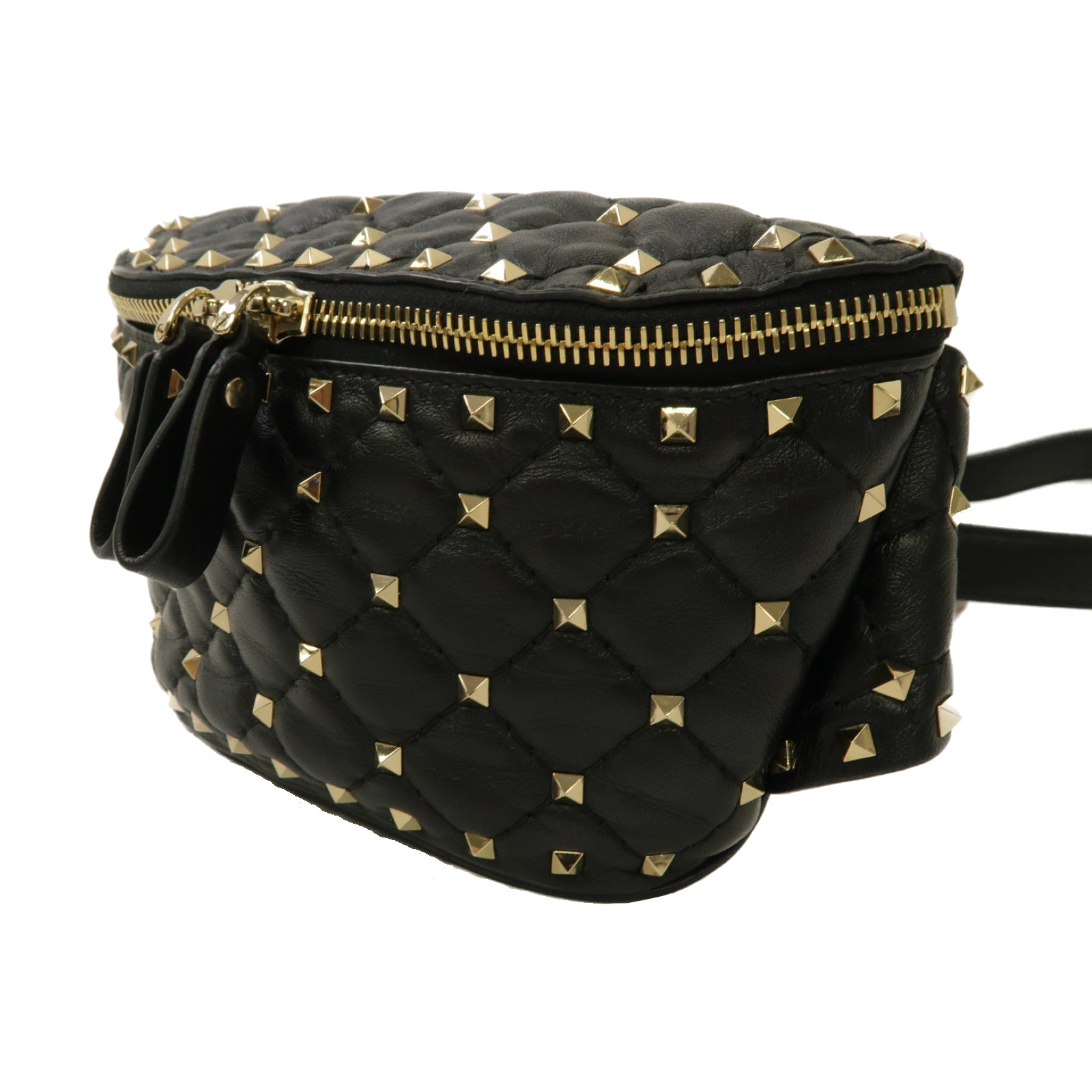 Valentino 牛皮皮革Rockstud Waist Bag金扣腰包黑色