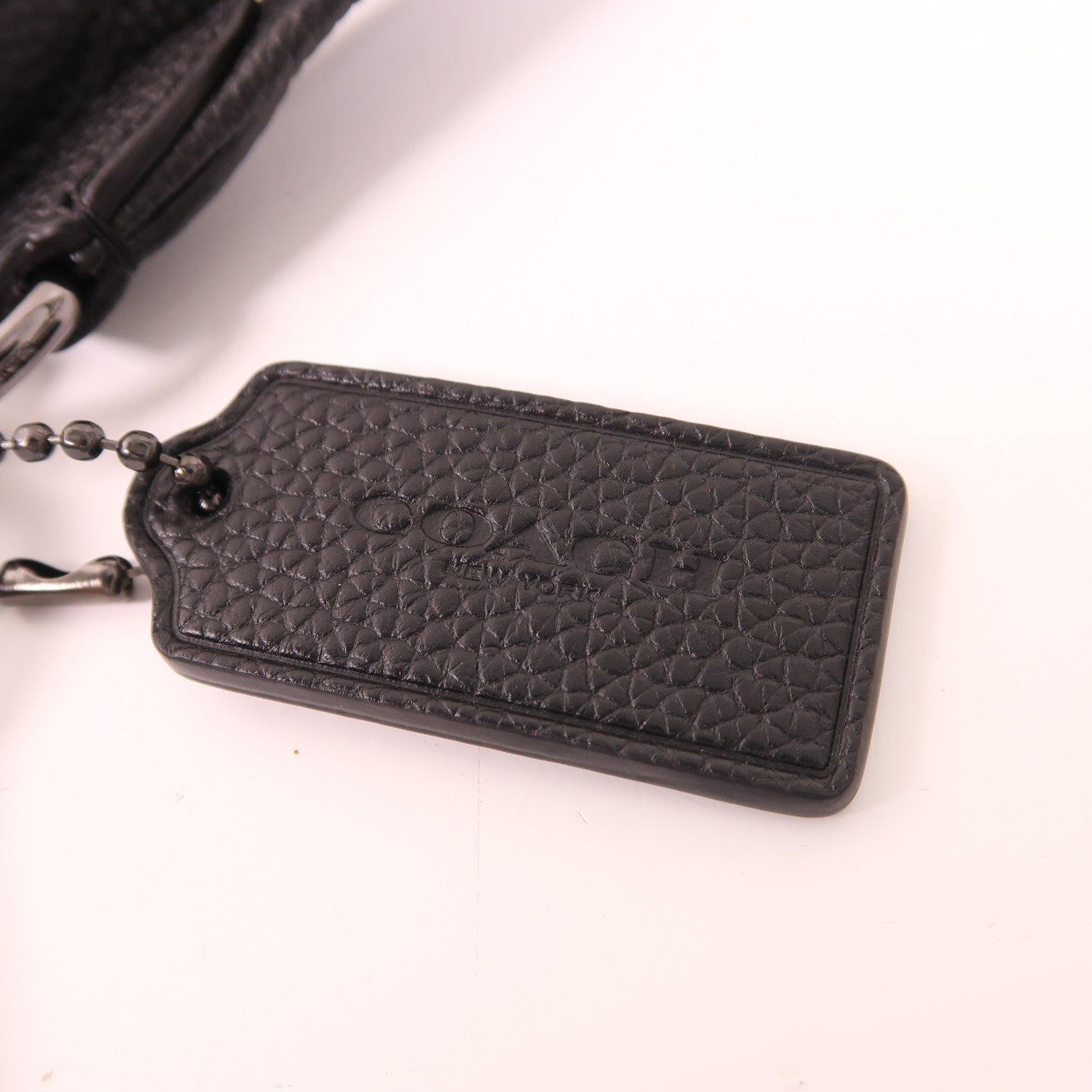 COACH 牛皮皮革Shoulder Bag銀扣肩背袋