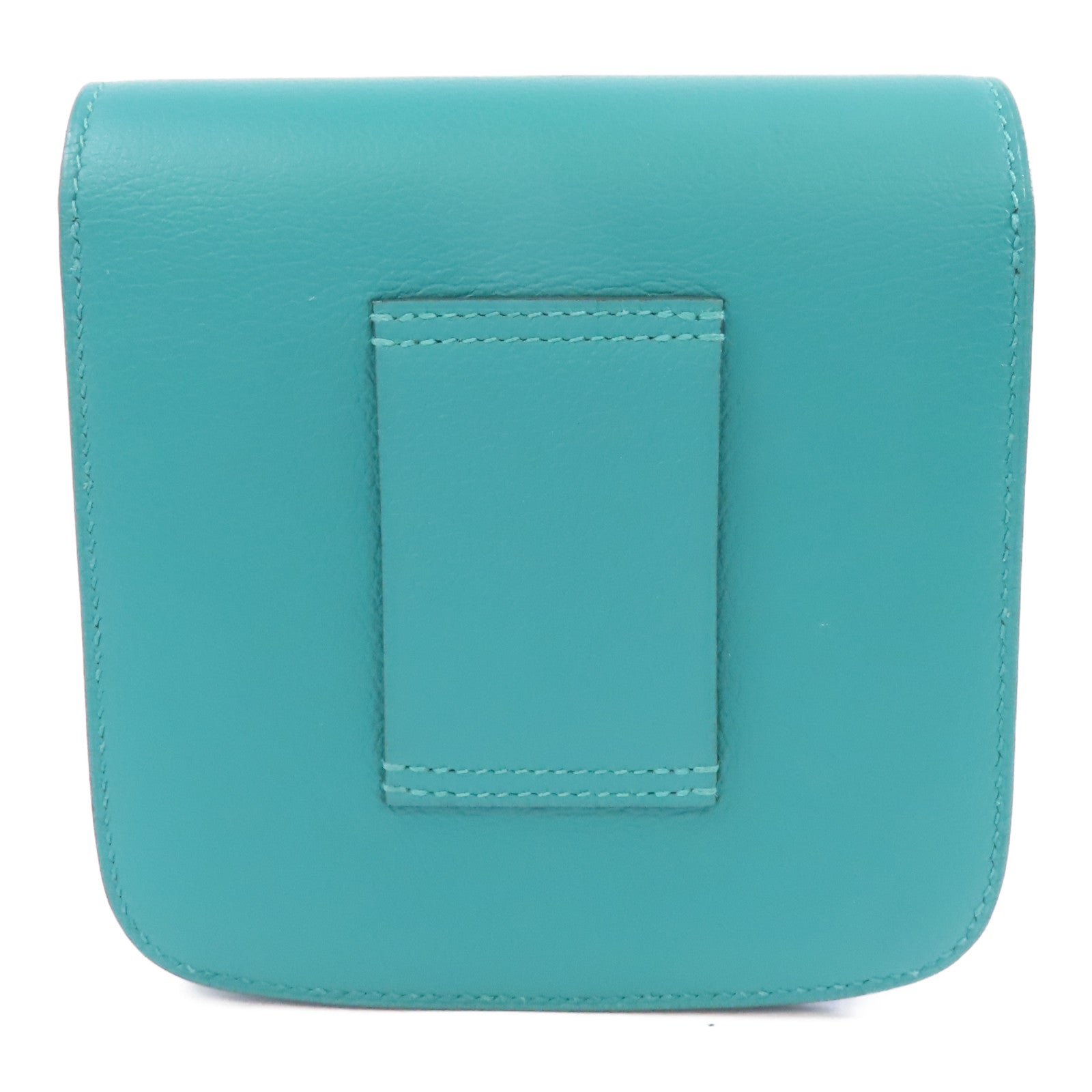 HERMES 【激減優惠】Evercolor皮革2002 Wallet銀扣錢包Vert Verone/綠色