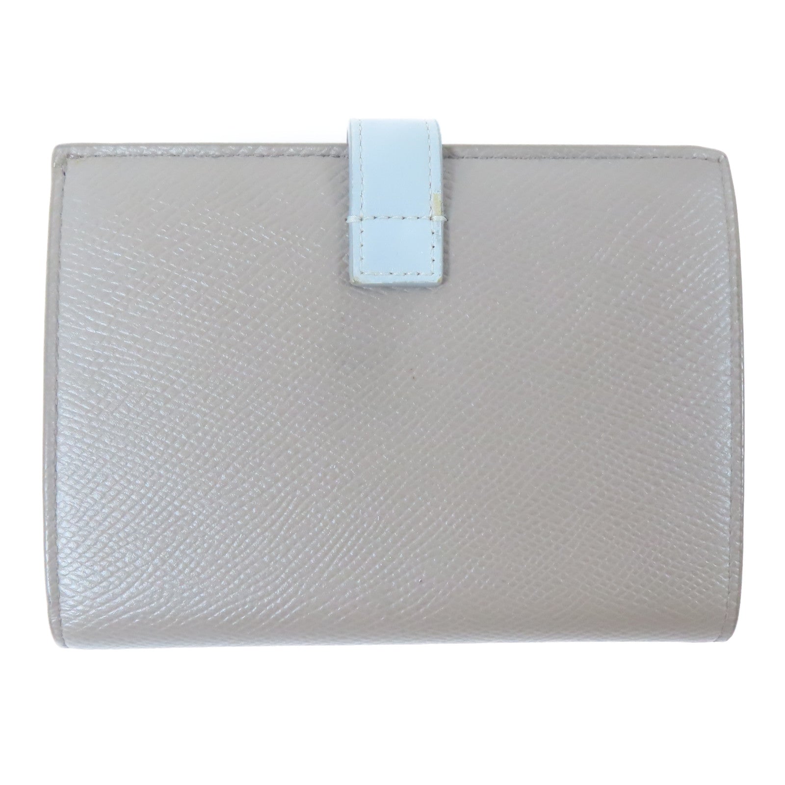 CELINE 牛皮皮革Medium Strap Wallet金扣錢包灰色/淺藍色