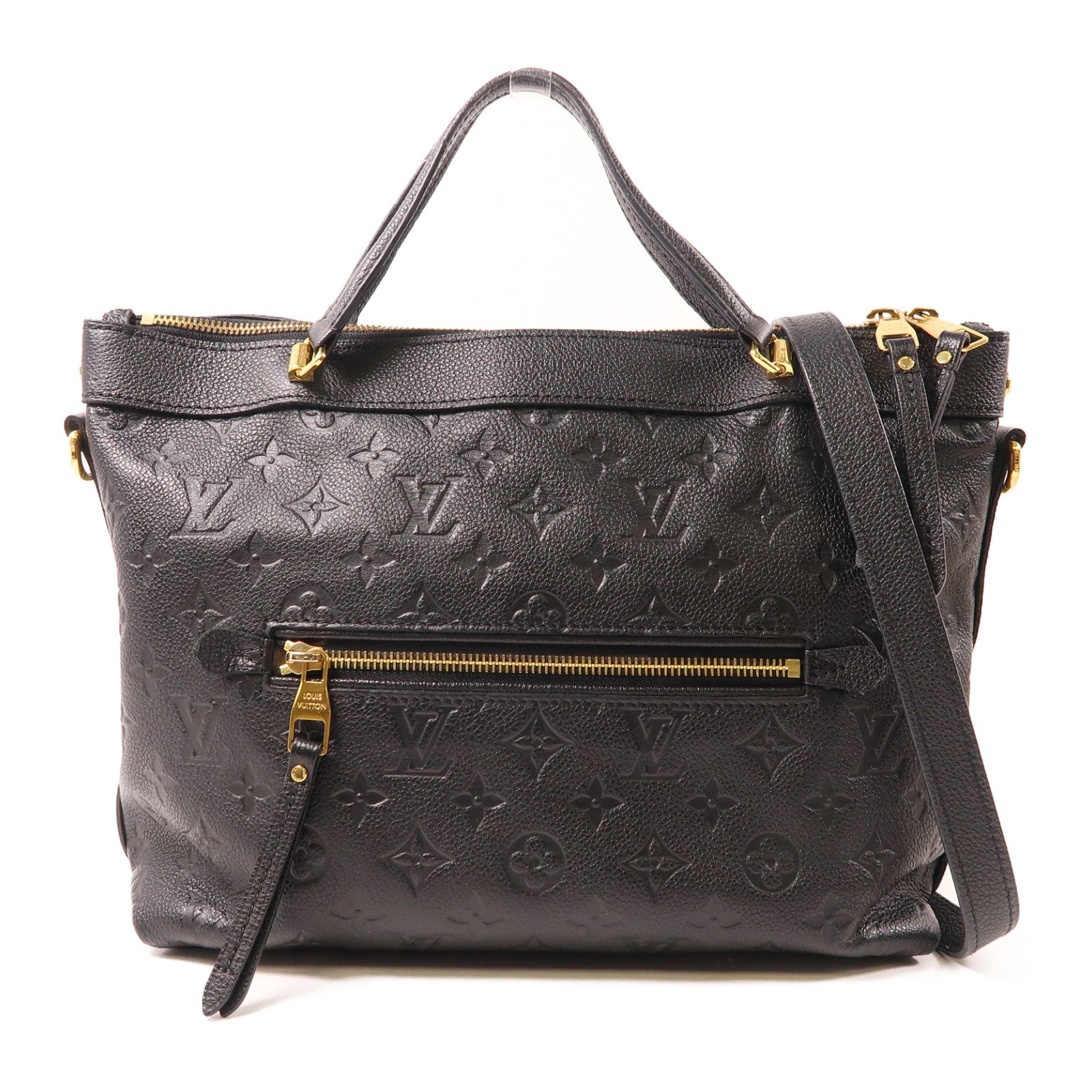 LOUIS VUITTON Monogram Empreinte Bastille金扣手挽肩背兩用袋黑色