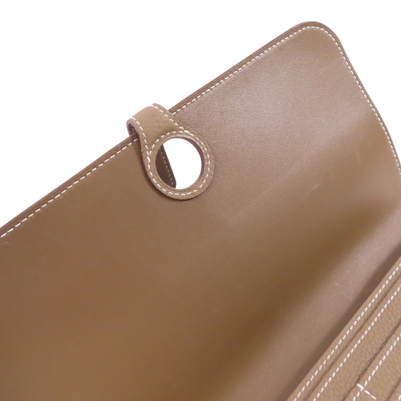 HERMES Togo皮革Dogon Wallet銀扣長錢包Etoupe大象色