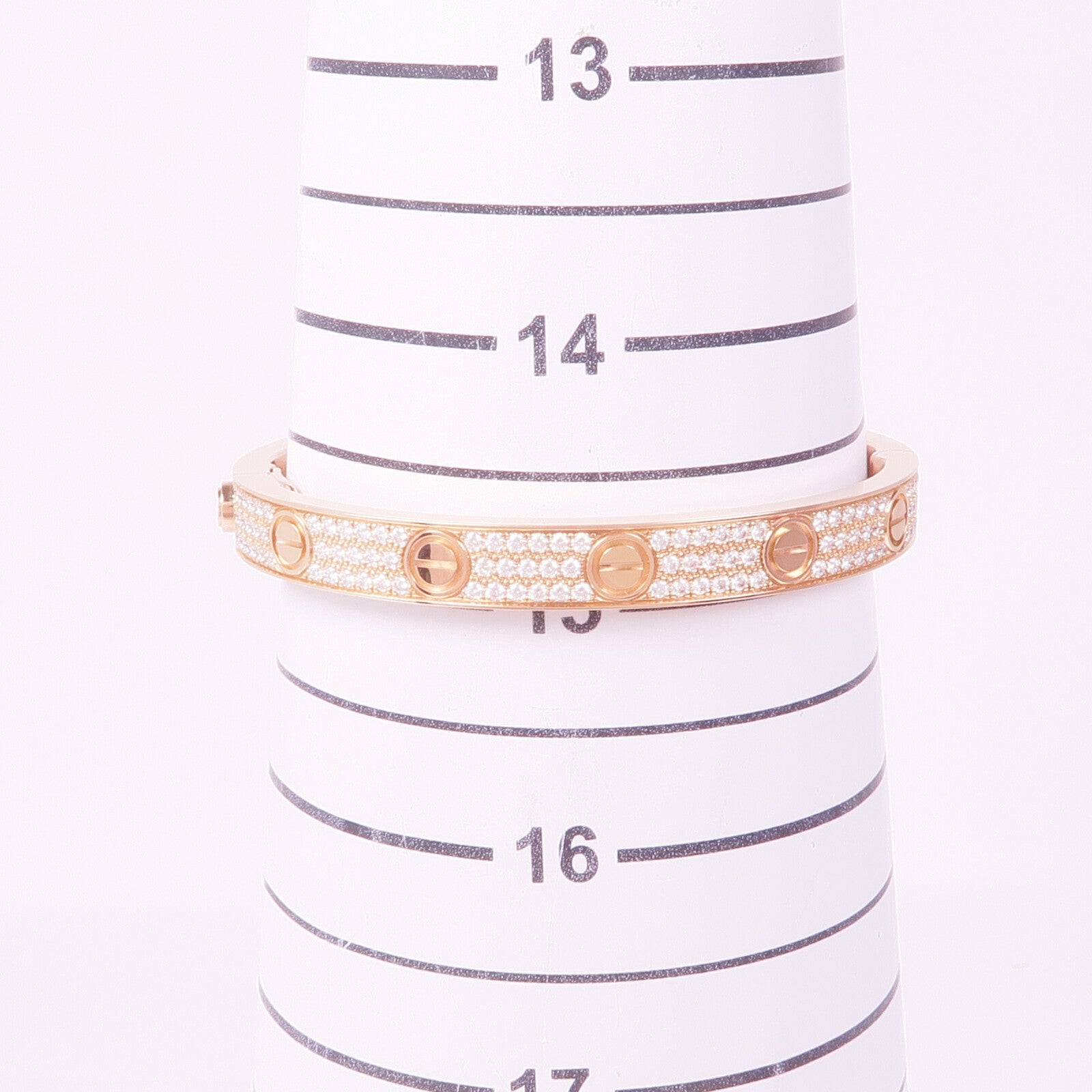 CARTIER 18K玫瑰金Love Bracelet鑽石手鐲Cartier#16