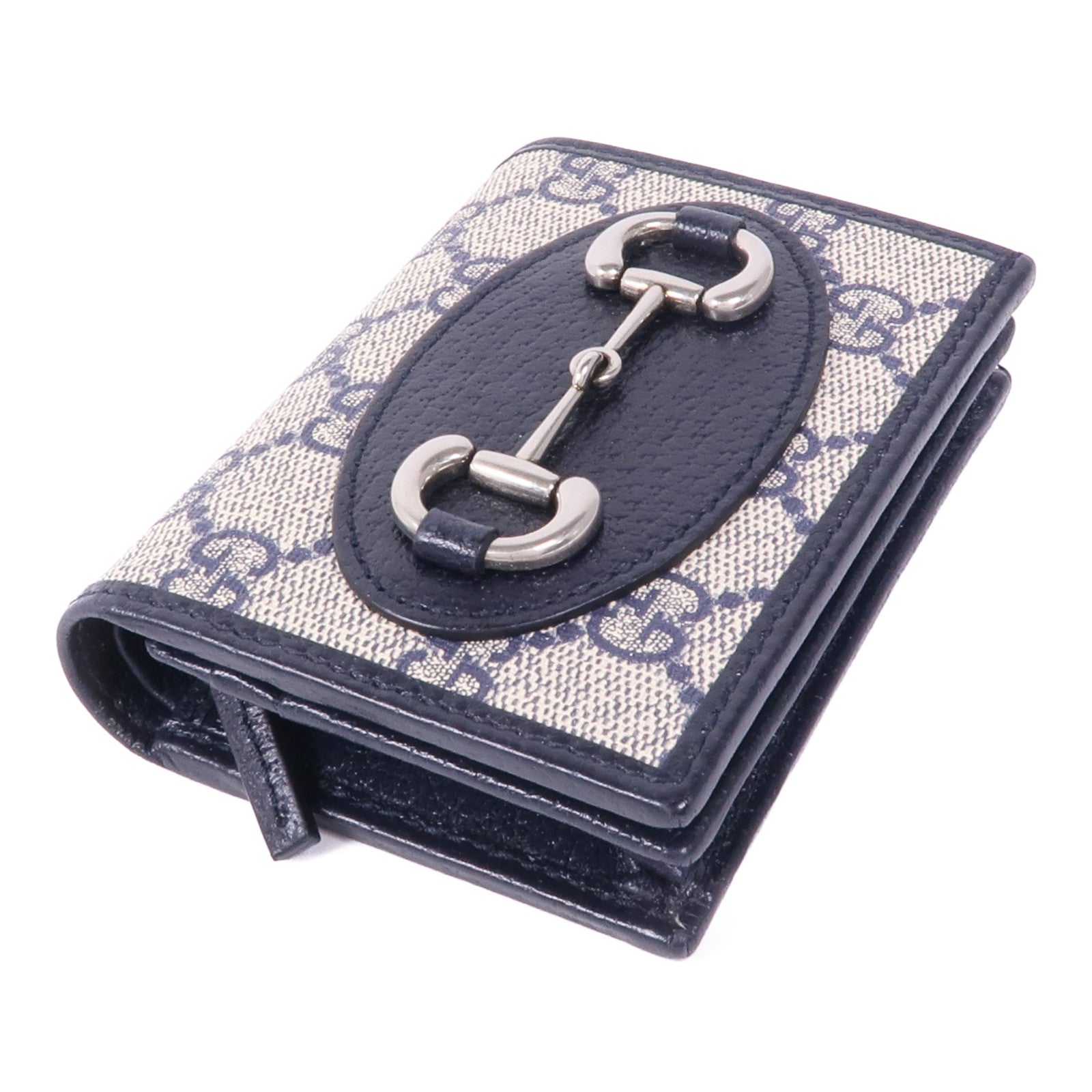 GUCCI 塗層帆布Wallet 1955銀扣錢包