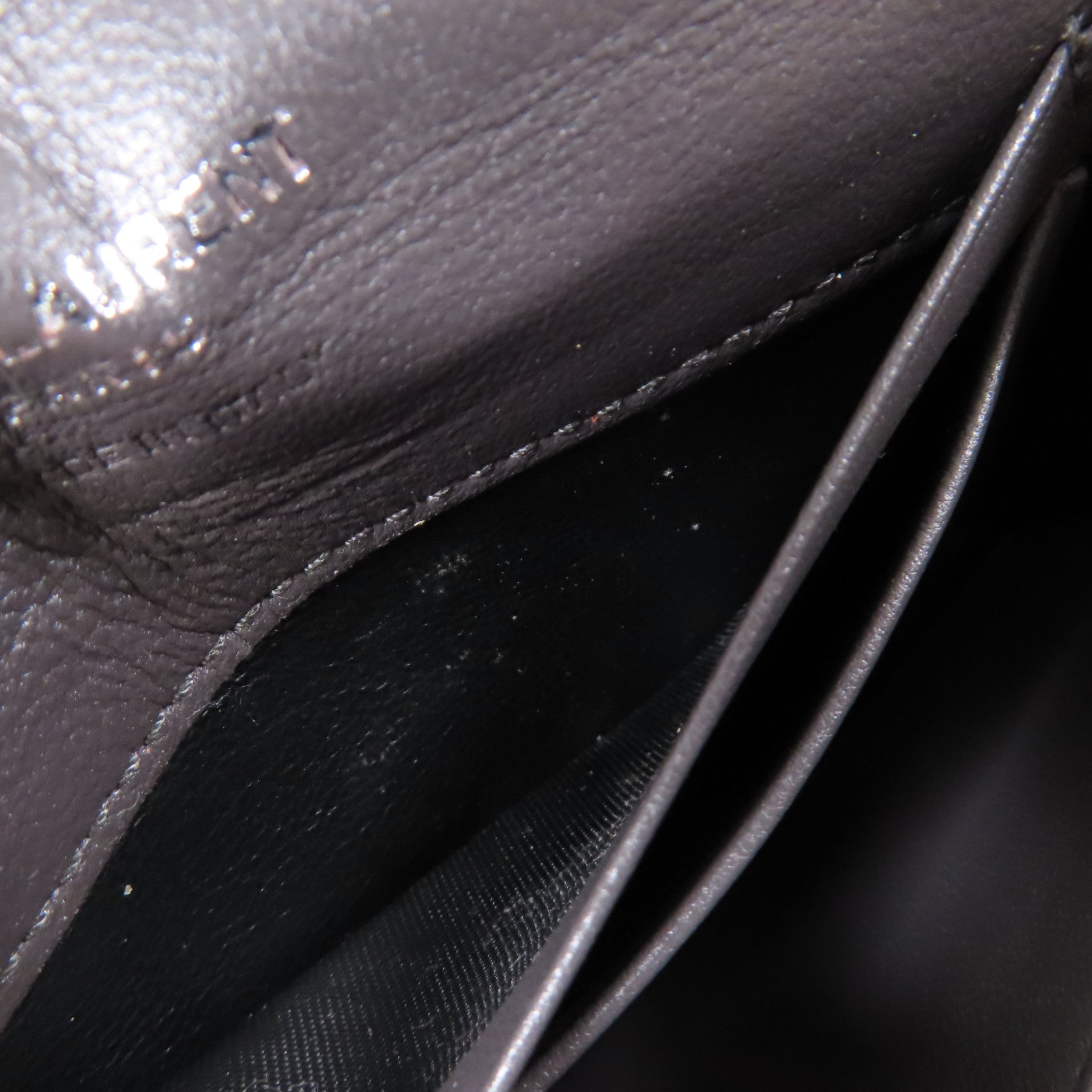 SAINT LAURENT 羊皮皮革Wallet銀扣錢包