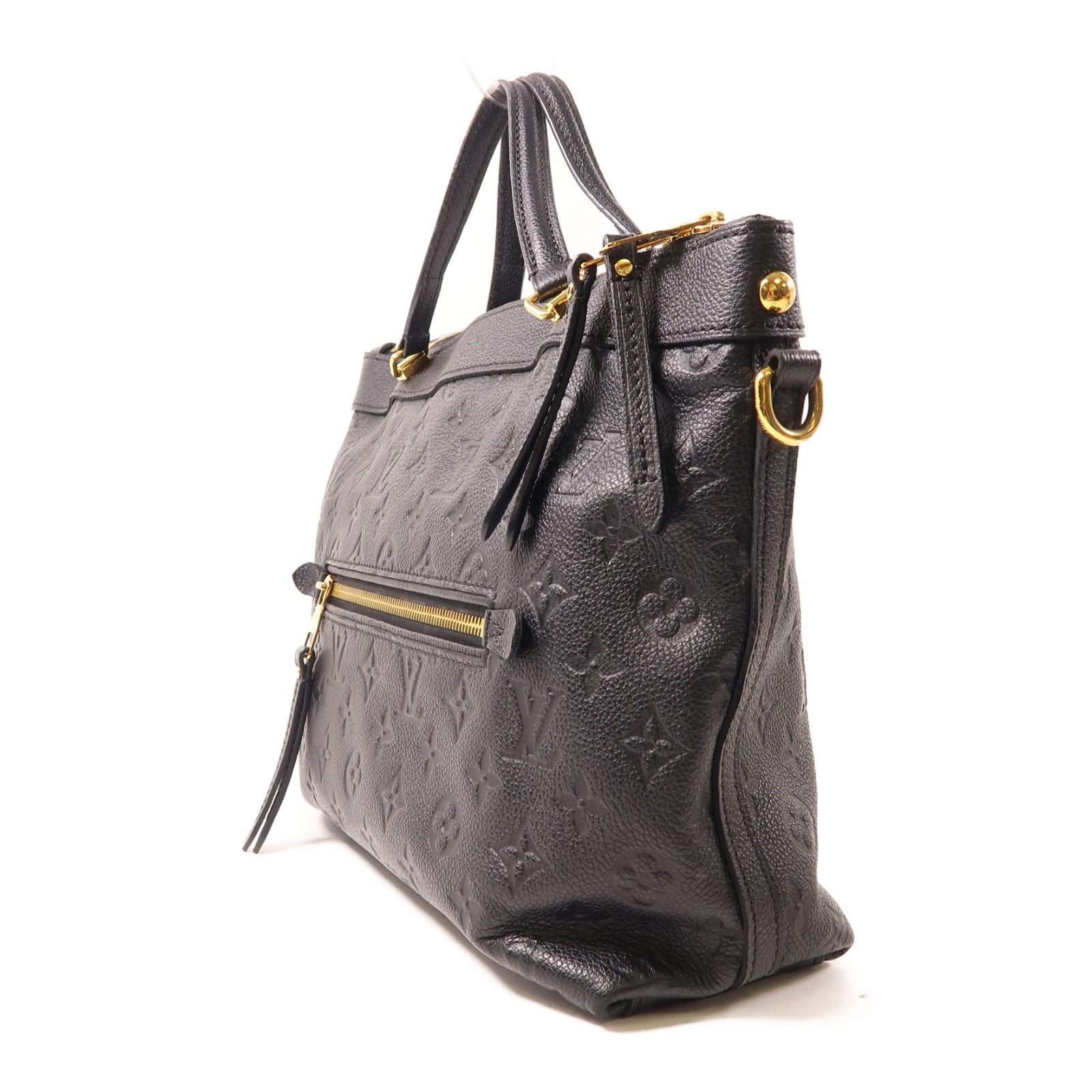 LOUIS VUITTON Monogram Empreinte Bastille金扣手挽肩背兩用袋黑色
