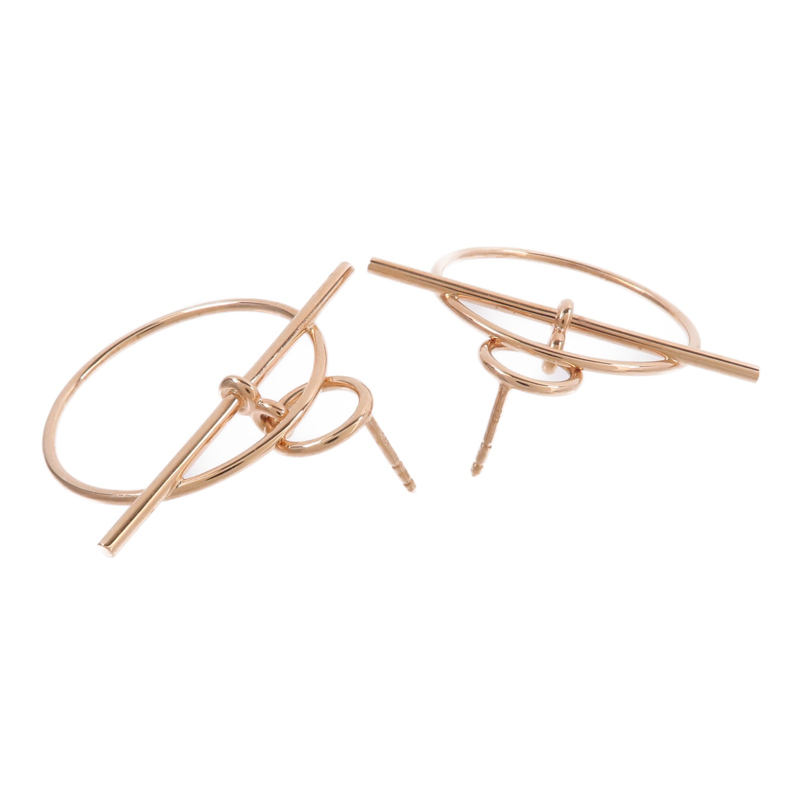 HERMES 18K玫瑰金Loop Earrings耳環
