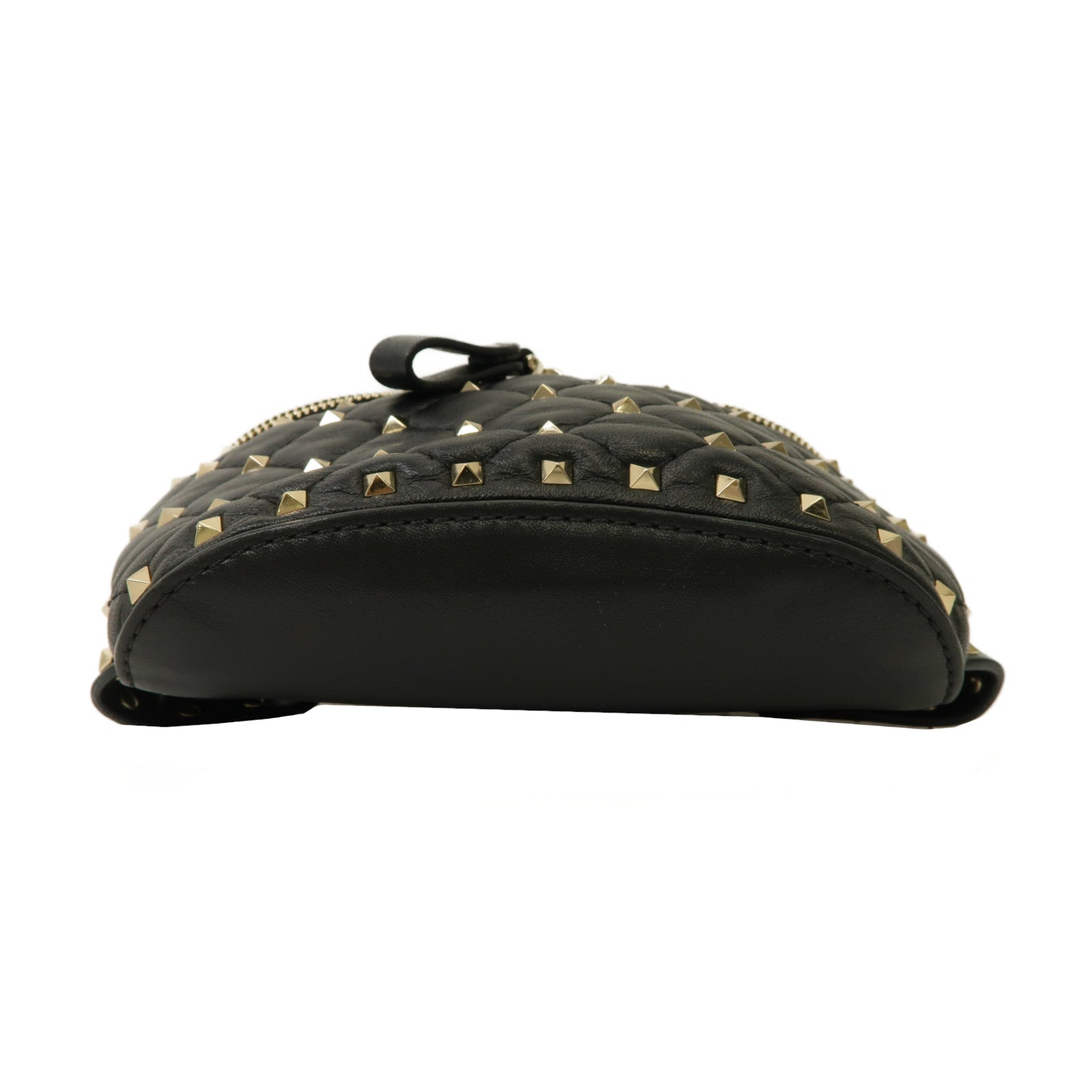 Valentino 牛皮皮革Rockstud Waist Bag金扣腰包黑色