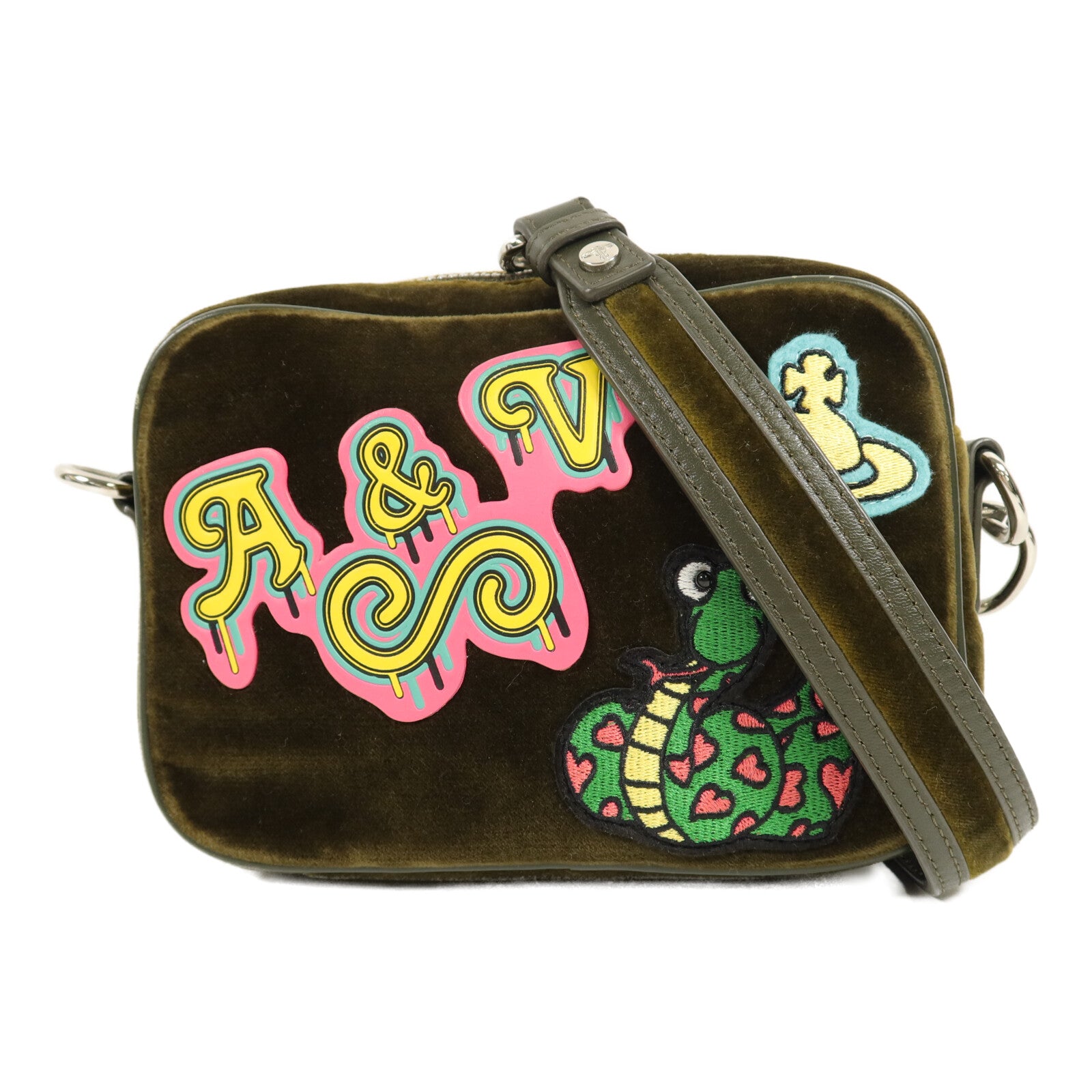 VIVIENNE TAM 天鵝絨Bromley Camera Bag鏈帶肩背袋