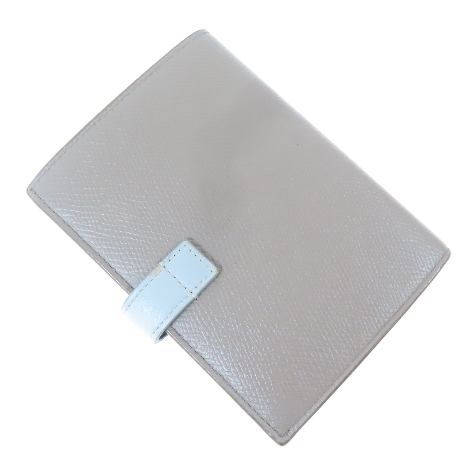 CELINE 牛皮皮革Medium Strap Wallet金扣錢包灰色/淺藍色
