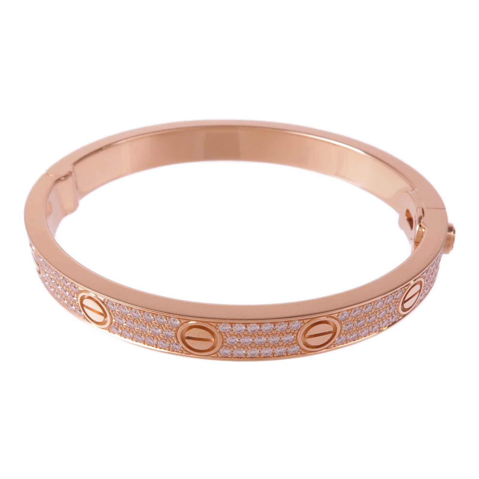 CARTIER 18K玫瑰金Love Bracelet鑽石手鐲Cartier#16