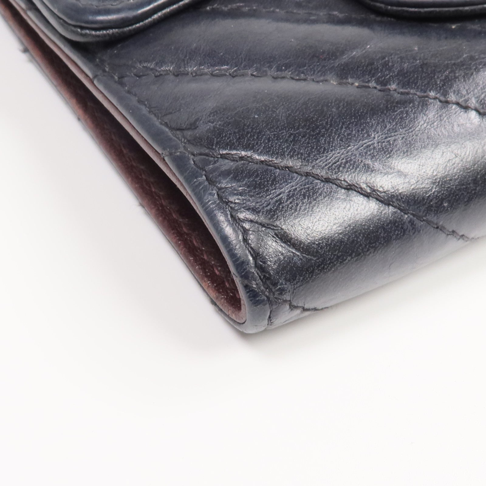CHANEL 牛皮皮革2.55 Wallet金扣錢包