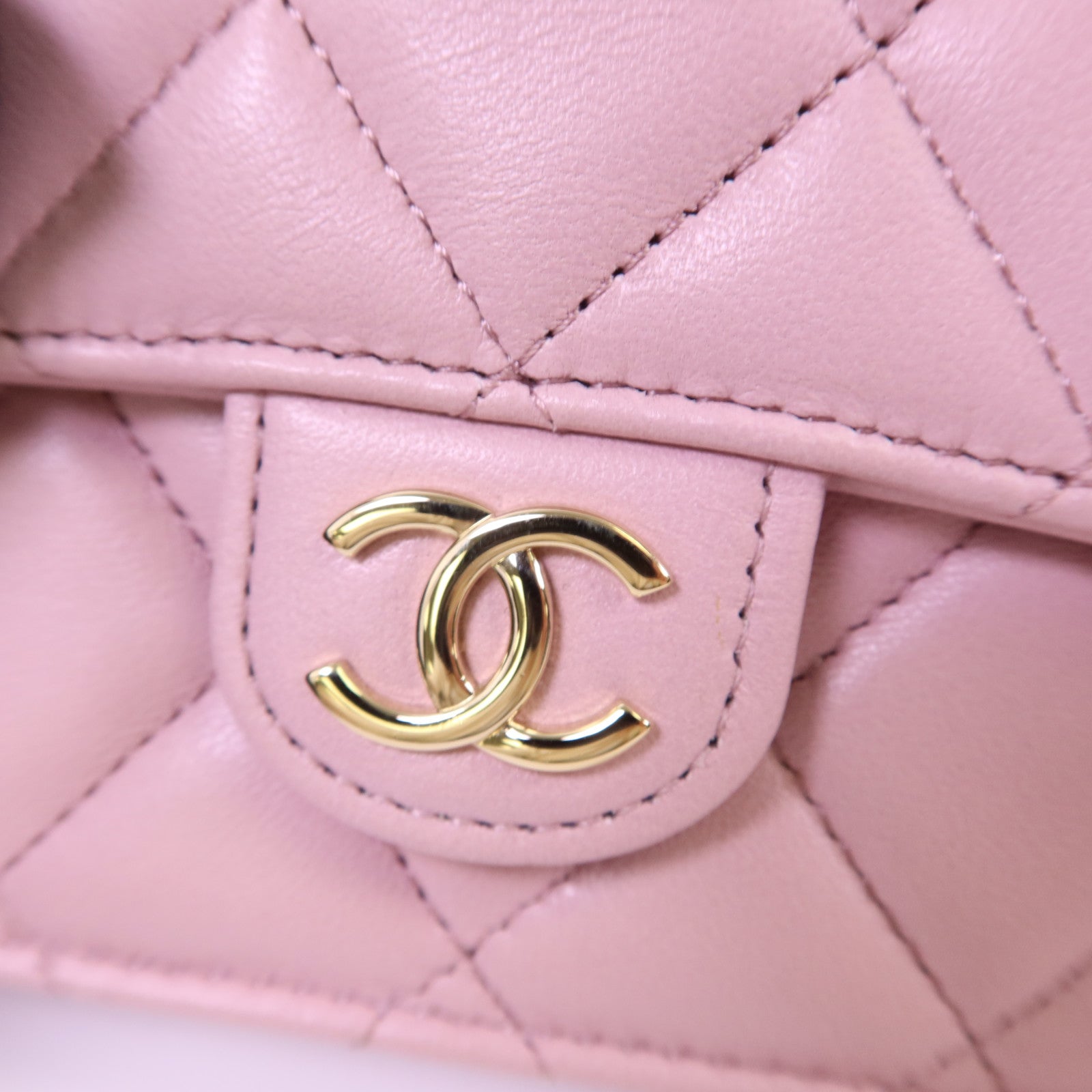 CHANEL 羊皮皮革Chain Shoulder Bag金扣手挽肩背兩用袋