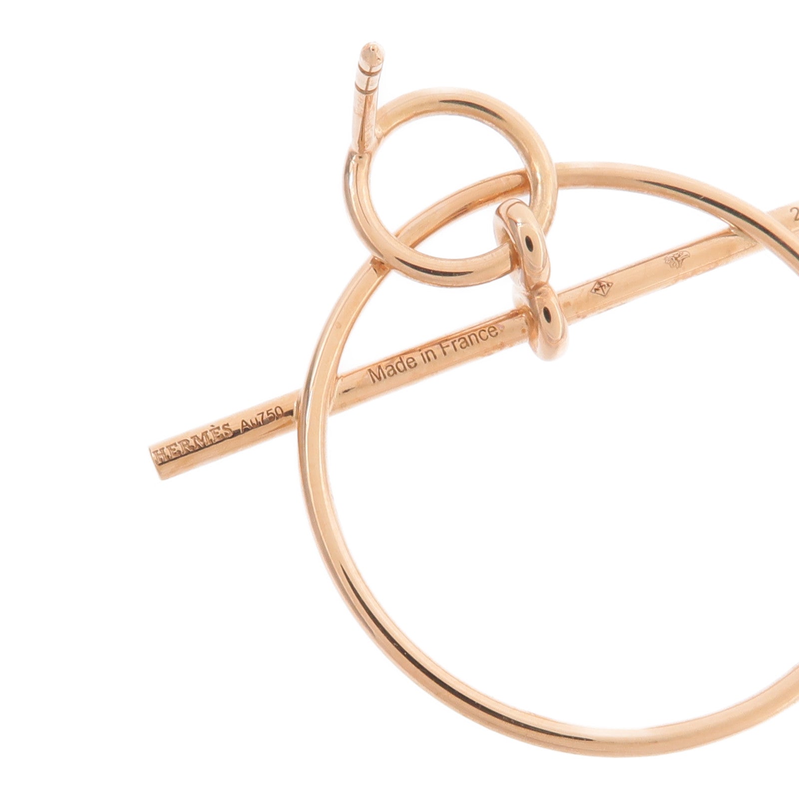 HERMES 18K玫瑰金Loop Earrings耳環