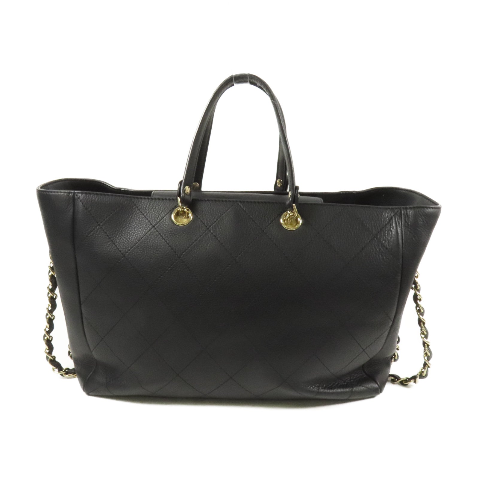 CHANEL 牛皮皮革Tote Bag金扣手挽肩背兩用袋