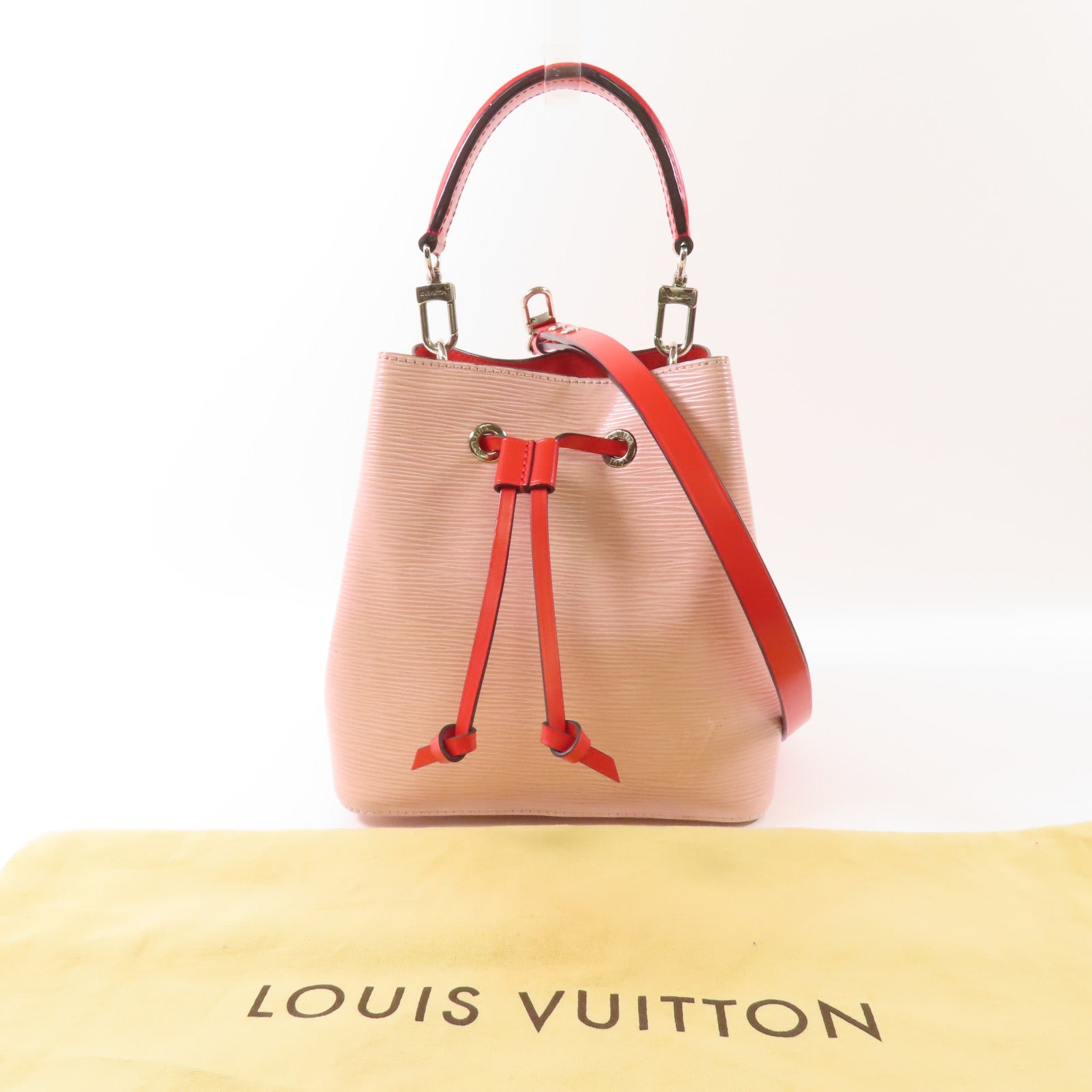 LOUIS VUITTON Epi Neo Noe BB銀扣手挽肩背兩用袋粉紅色/Rose Ballerine