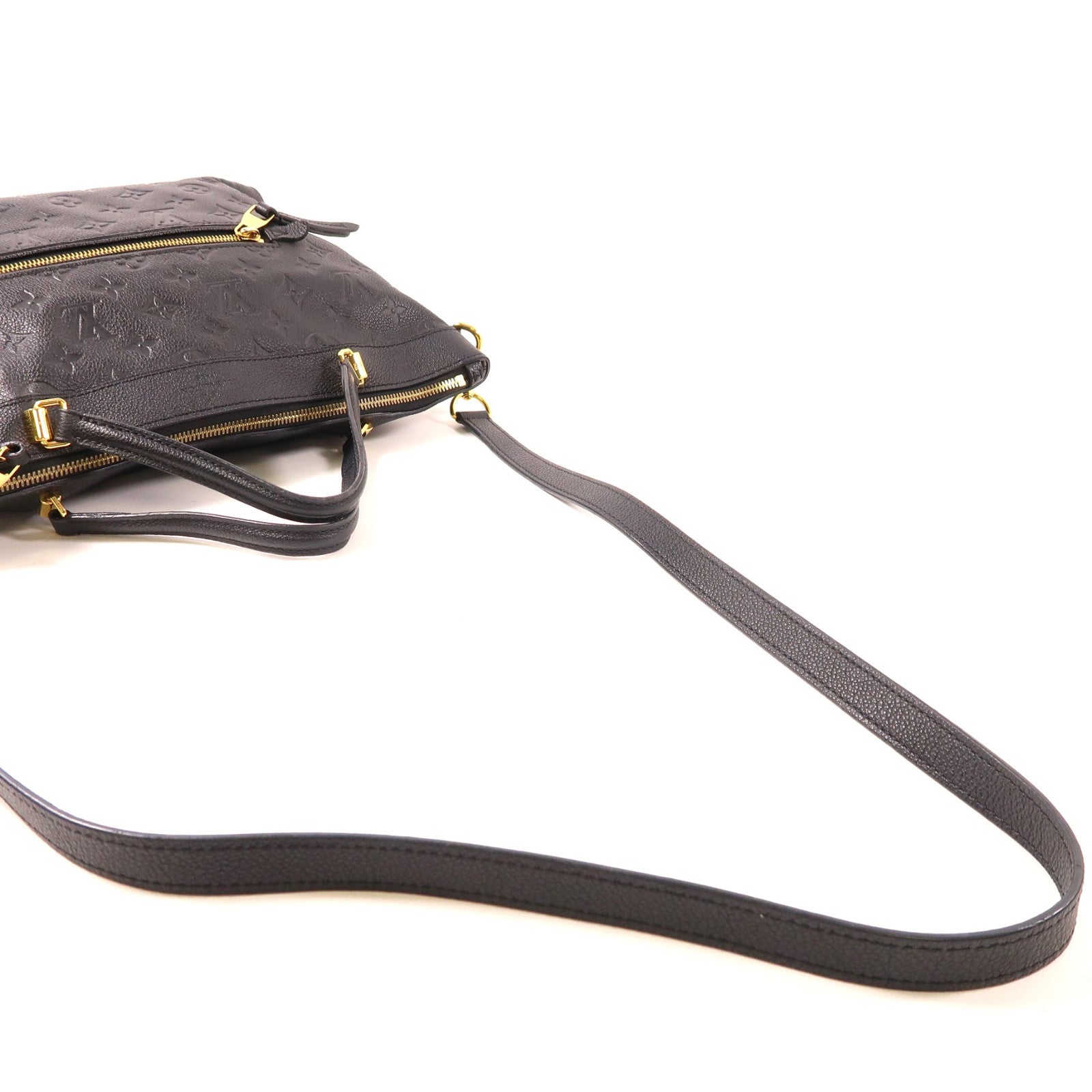 LOUIS VUITTON Monogram Empreinte Bastille金扣手挽肩背兩用袋黑色