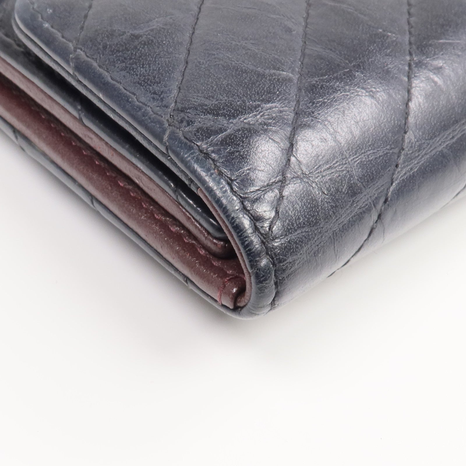 CHANEL 牛皮皮革2.55 Wallet金扣錢包