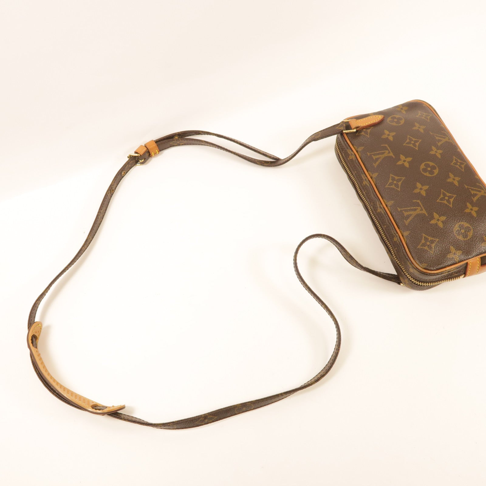 LOUIS VUITTON Monogram Marly Bandouliere金扣肩背袋棕色