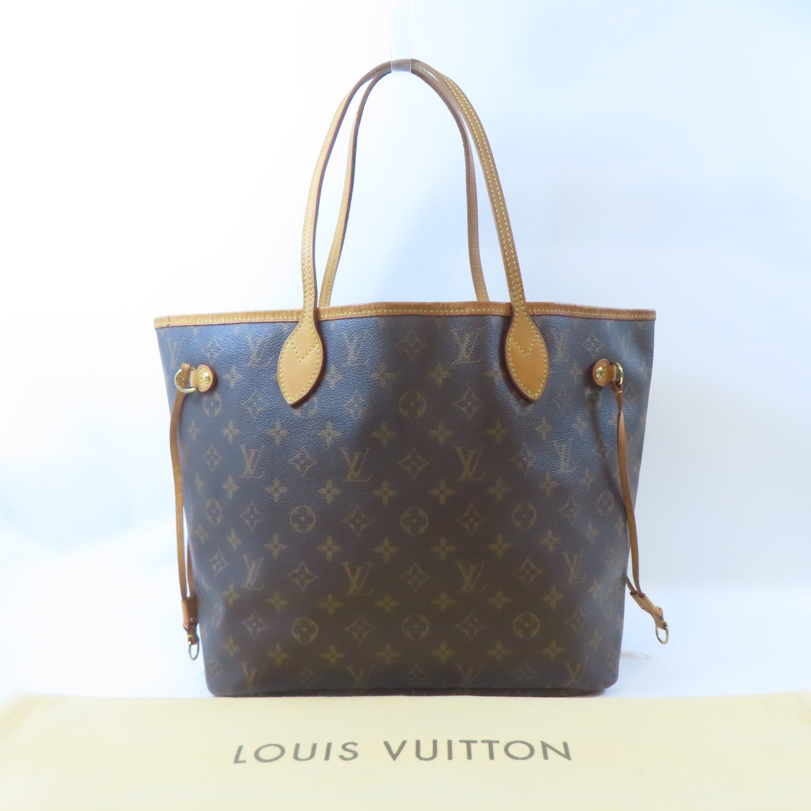 LOUIS VUITTON Monogram Neverfull MM金扣肩背袋/手挽袋啡色