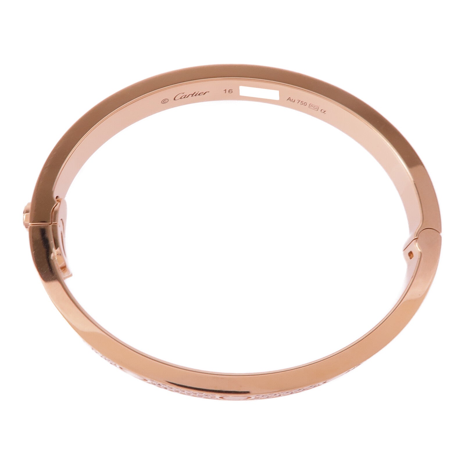 CARTIER 18K玫瑰金Love Bracelet鑽石手鐲Cartier#16