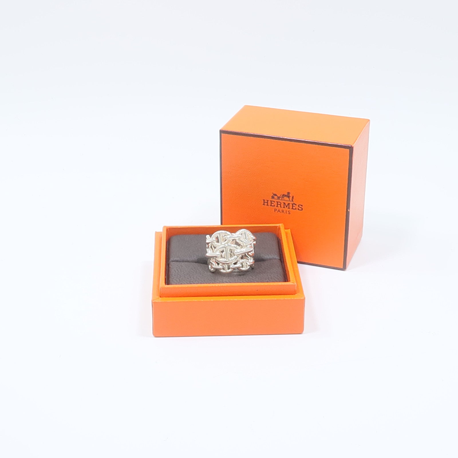 HERMES 925純銀Chaine d'ancre Enchainee Large Modle戒指