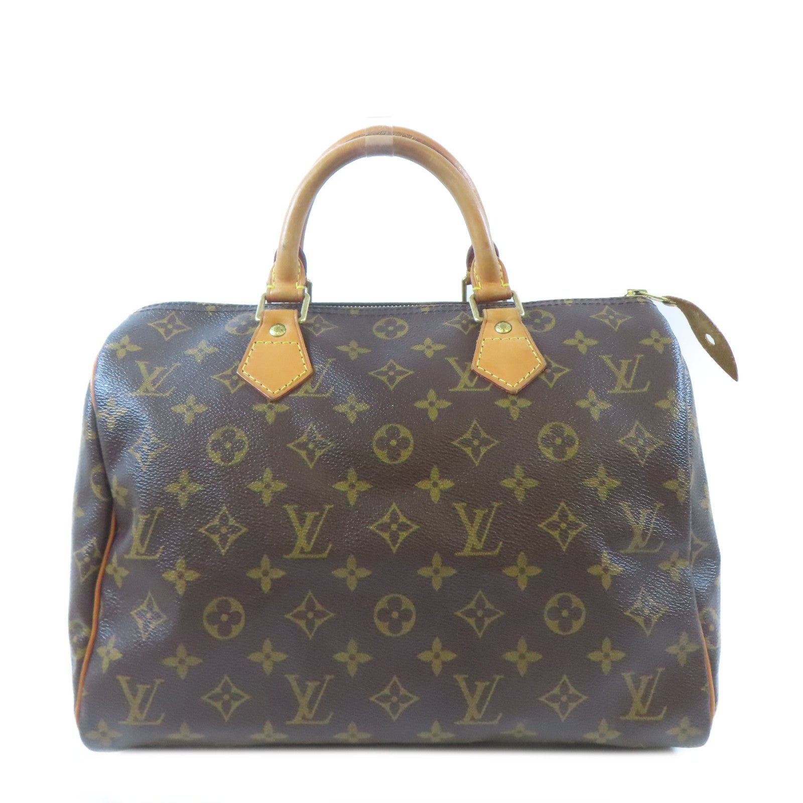 LOUIS VUITTON Monogram Speedy 30金扣手挽袋棕色