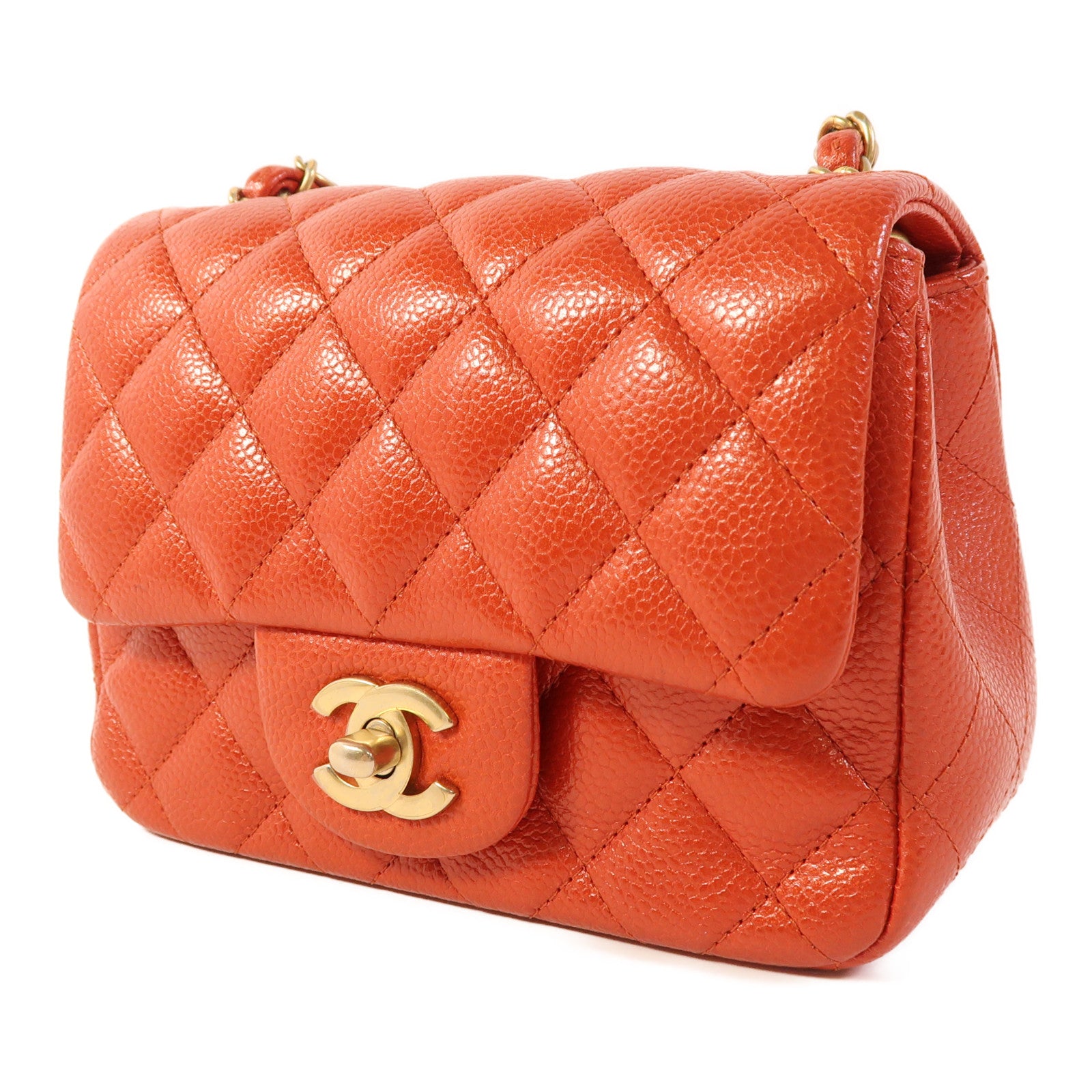 CHANEL 牛皮皮革Mini Classic 17金扣鏈帶肩背袋