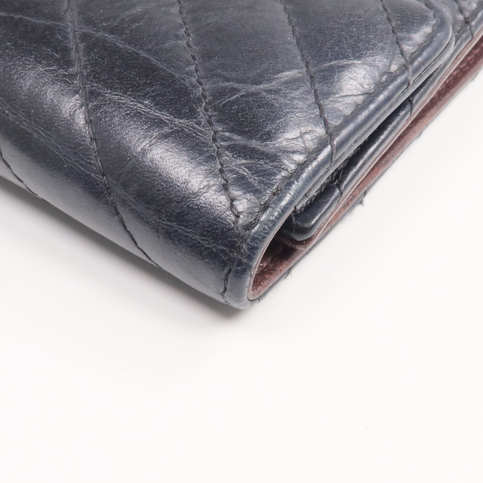 CHANEL 牛皮皮革2.55 Wallet金扣錢包
