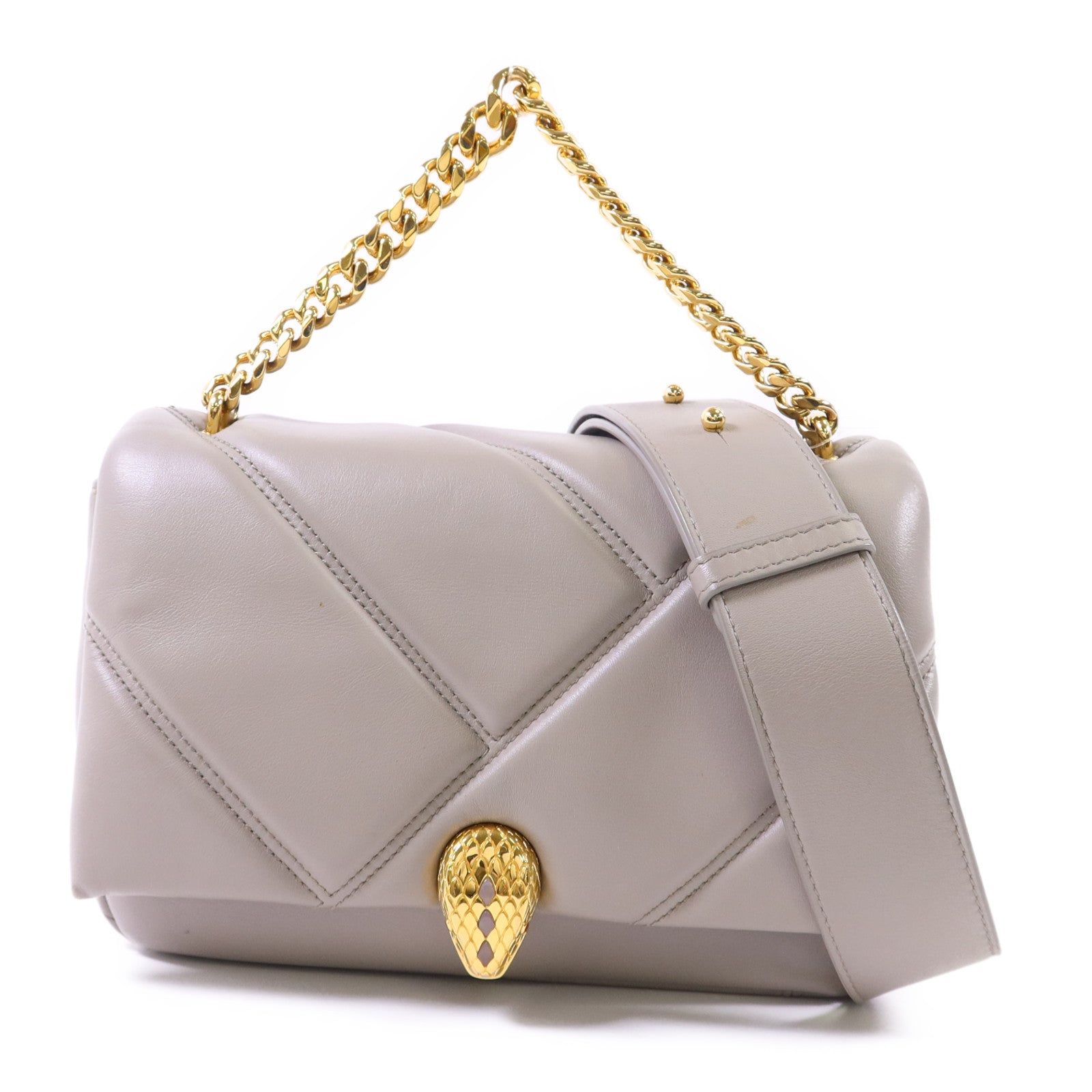 BVLGARI 牛皮皮革2 Way Shoulder Bag金扣手挽肩背兩用袋