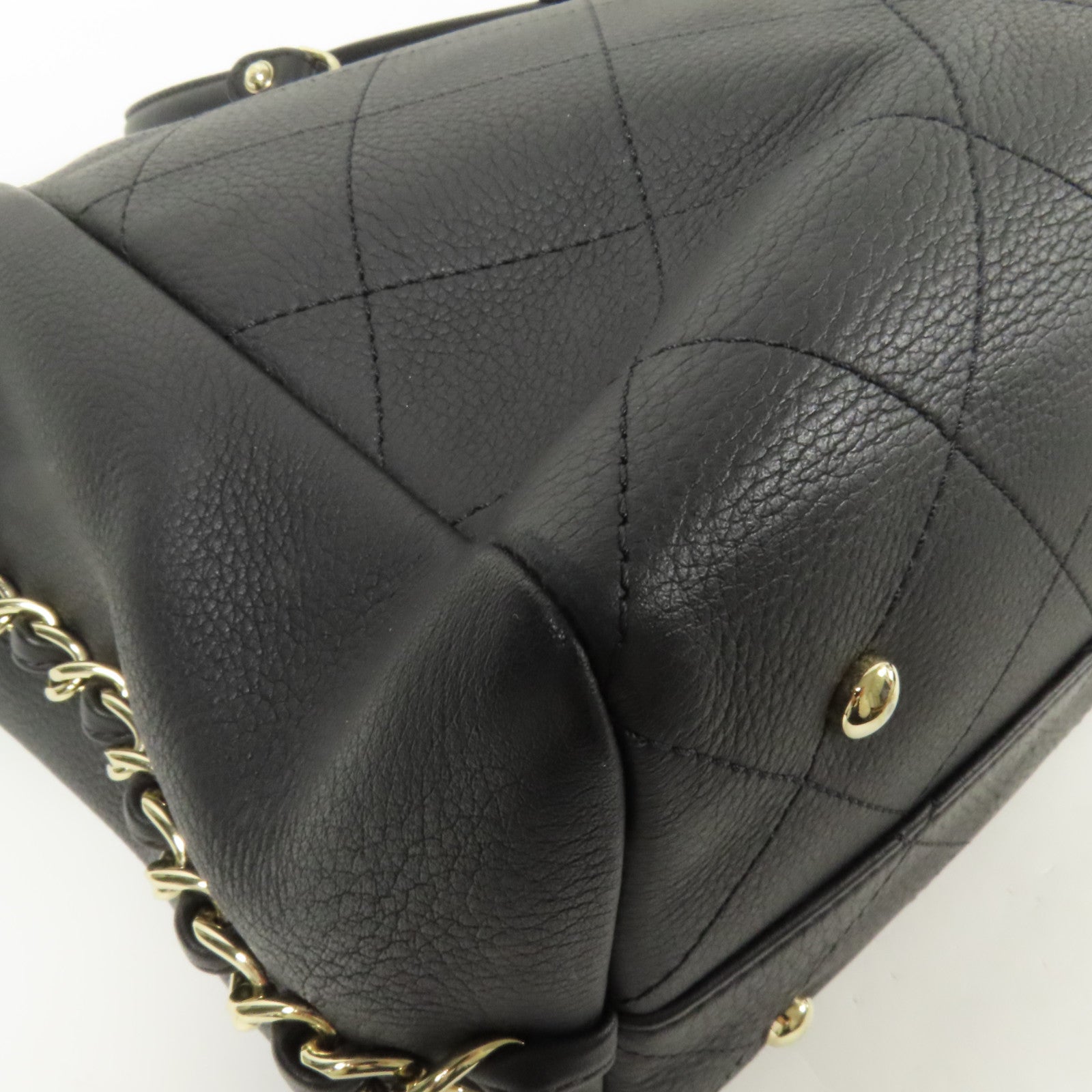 CHANEL 牛皮皮革Tote Bag金扣手挽肩背兩用袋