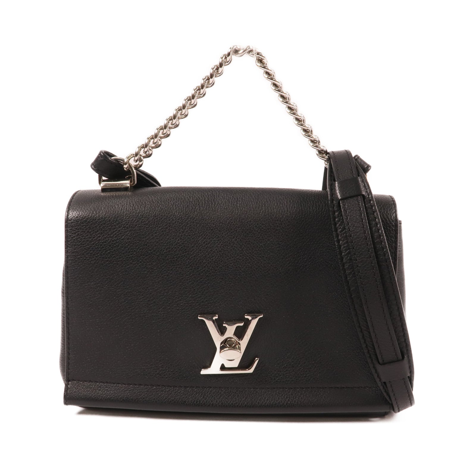 LOUIS VUITTON 牛皮皮革Lockme II BB銀扣手挽肩背兩用袋
