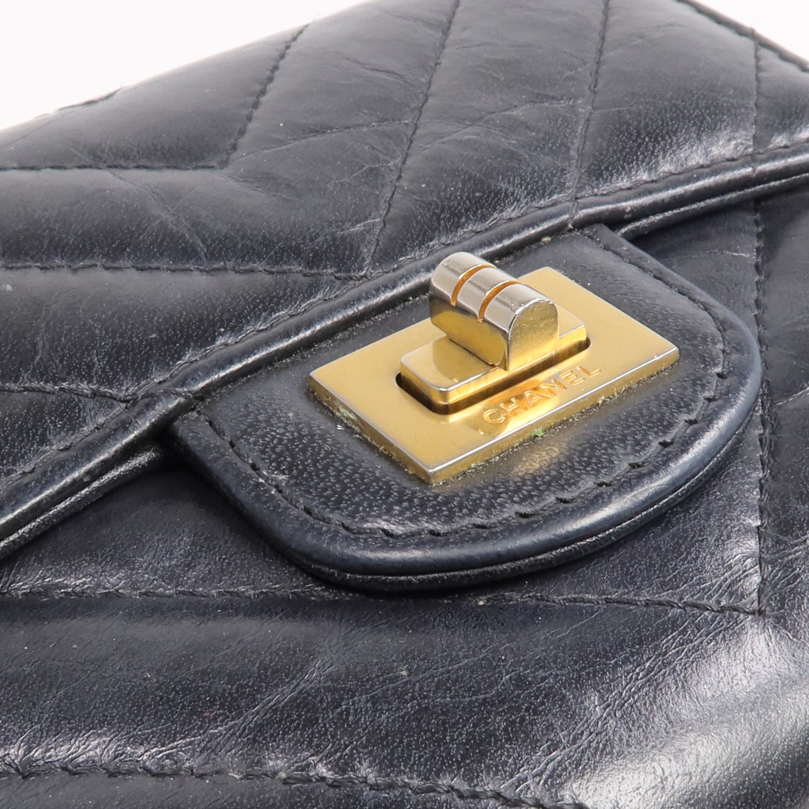 CHANEL 牛皮皮革2.55 Wallet金扣錢包