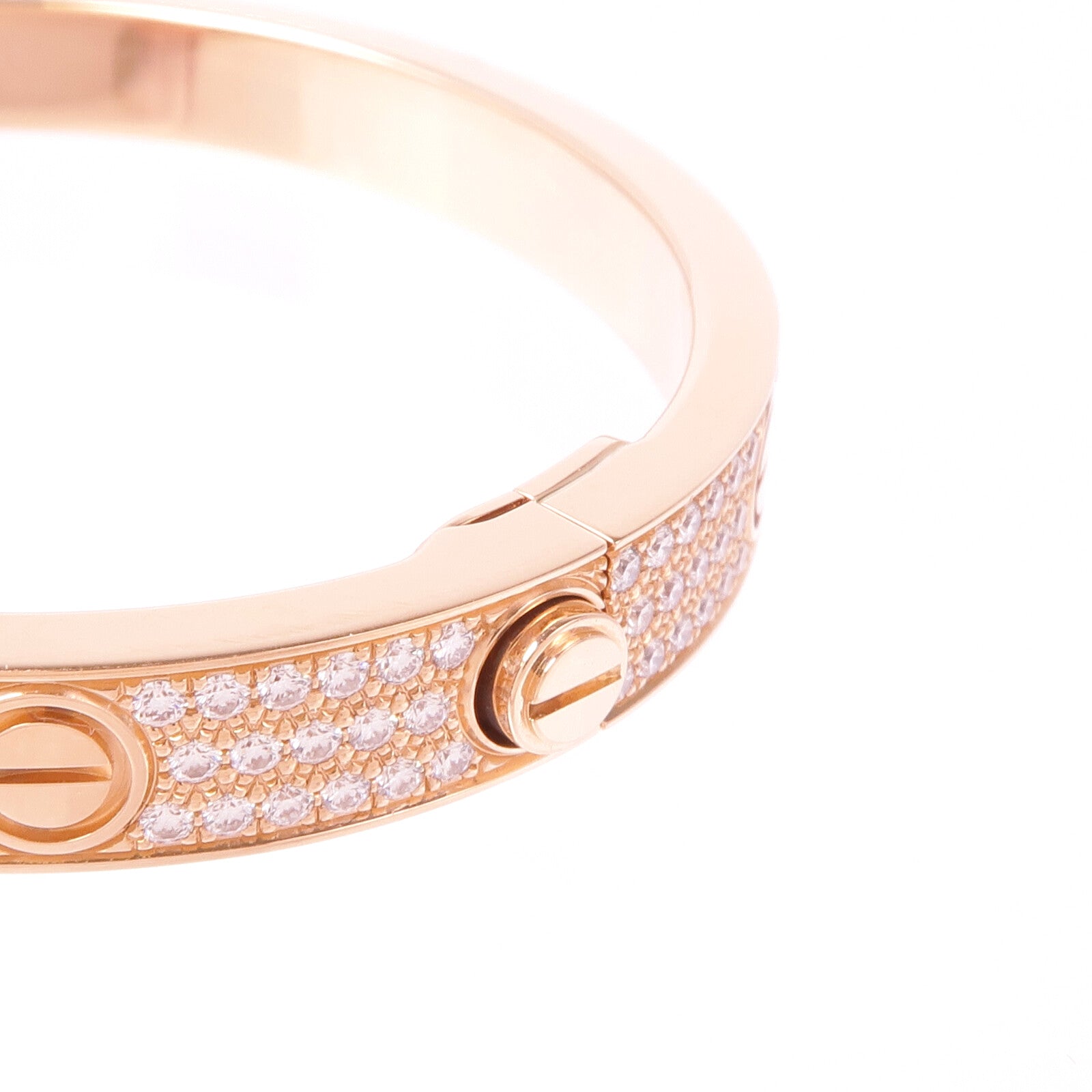 CARTIER 18K玫瑰金Love Bracelet鑽石手鐲Cartier#16