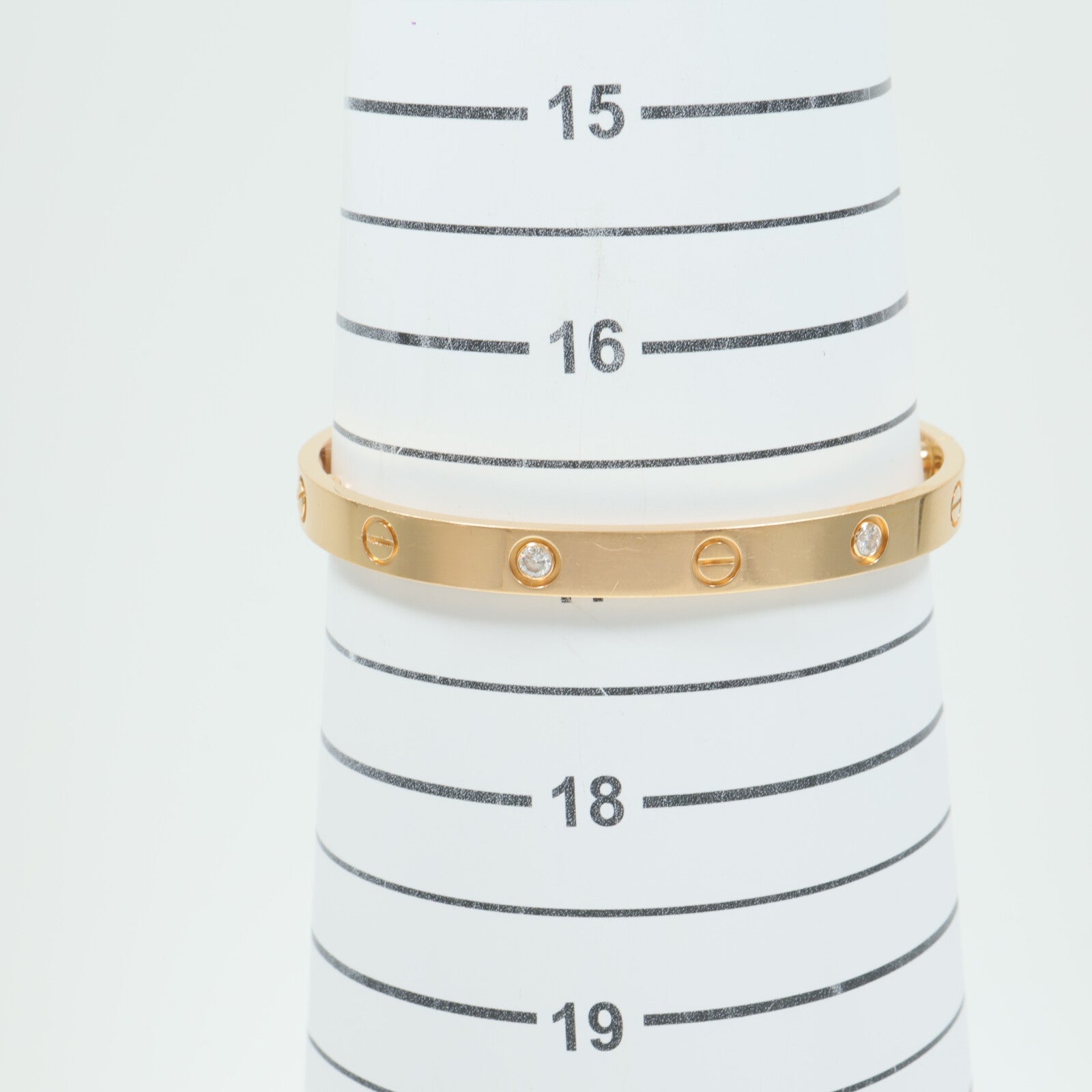 CARTIER 18玫瑰金Love Bracelet 4P Diamond手鐲