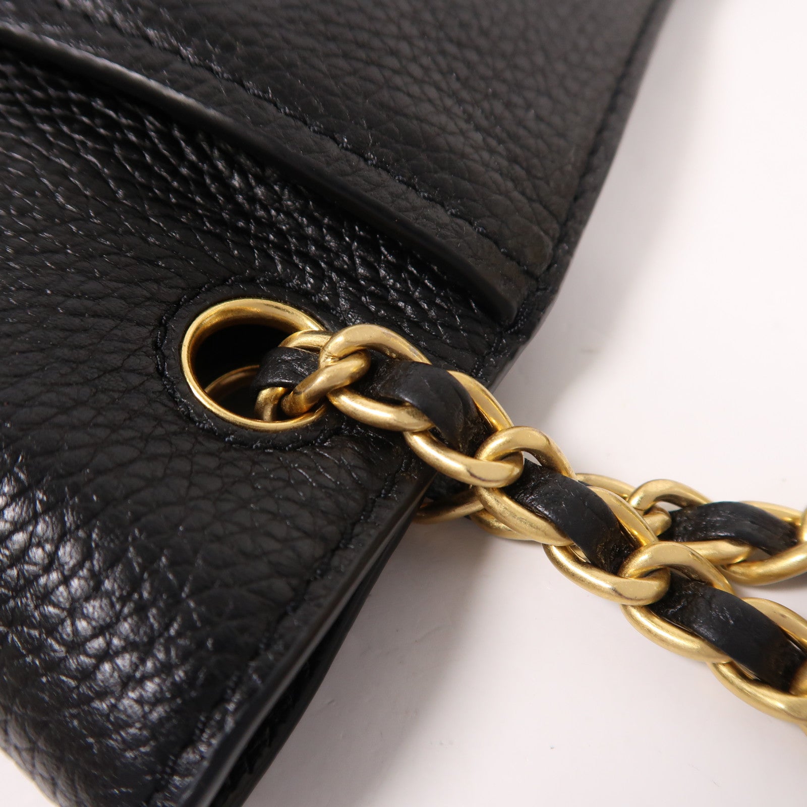 牛皮皮革Chain Shoulder金扣鏈帶肩背袋