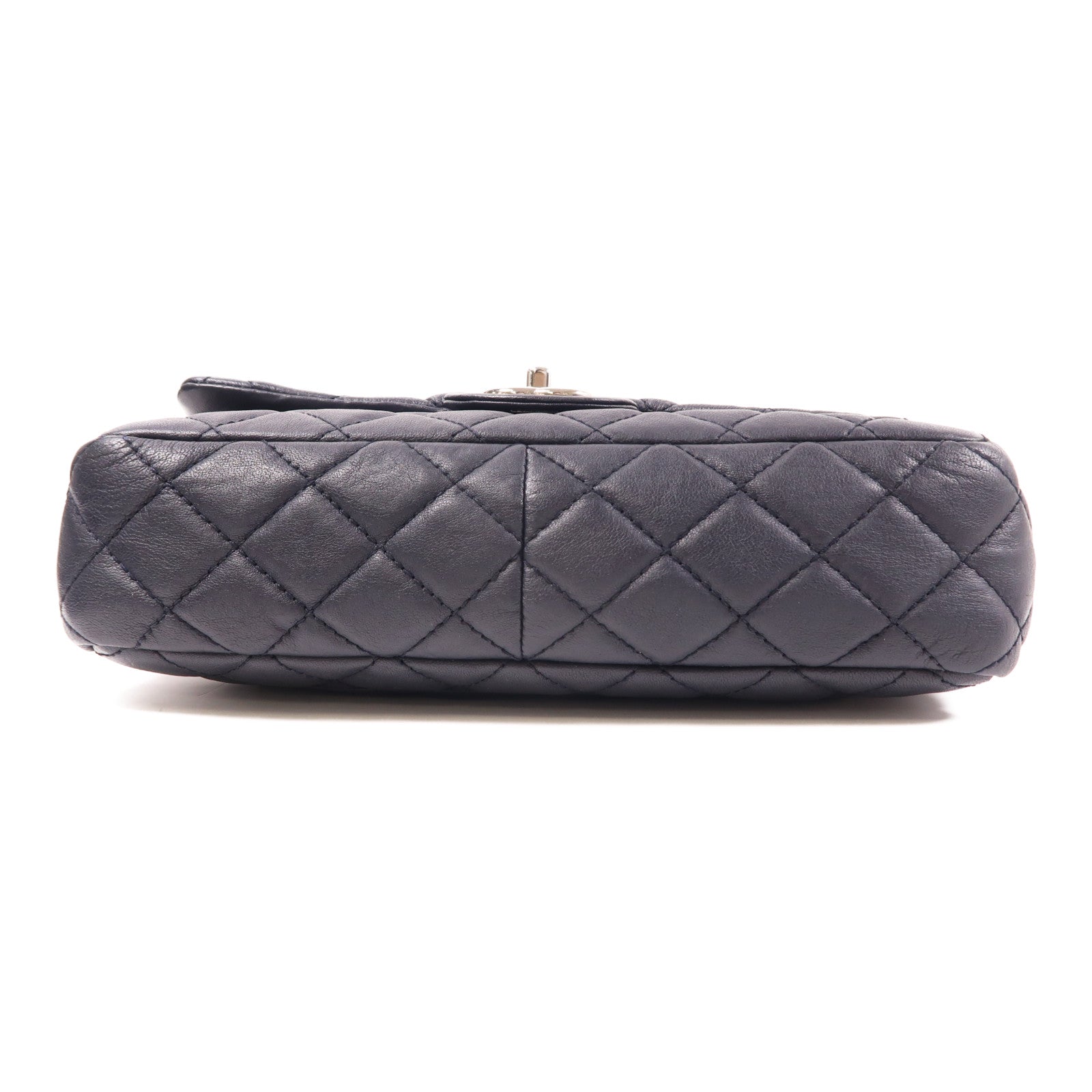 CHANEL CC SHW Chain Shoulder Bag Calfskin Leather Navy