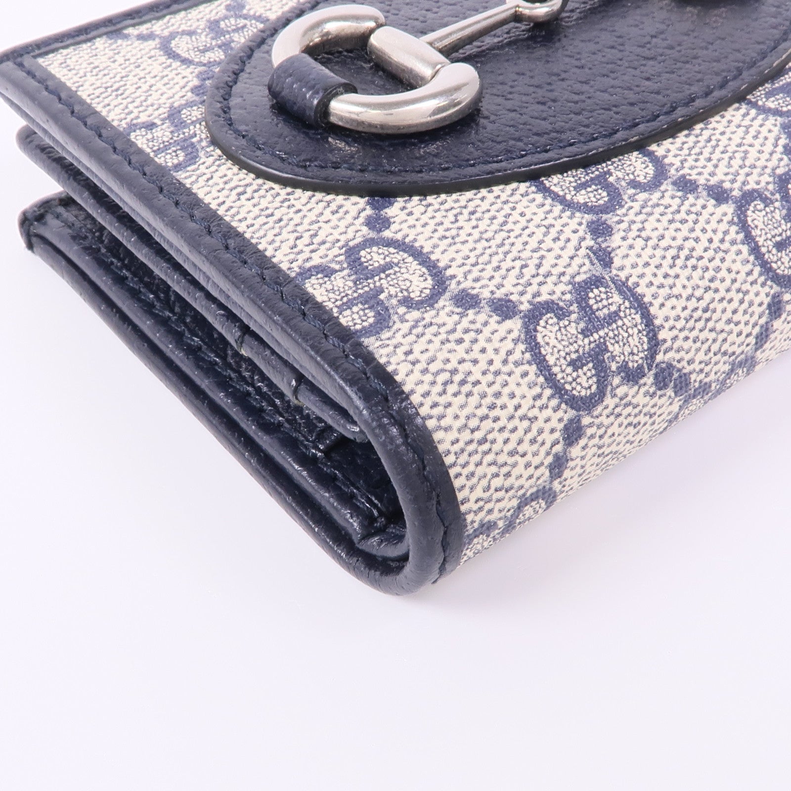GUCCI 塗層帆布Wallet 1955銀扣錢包
