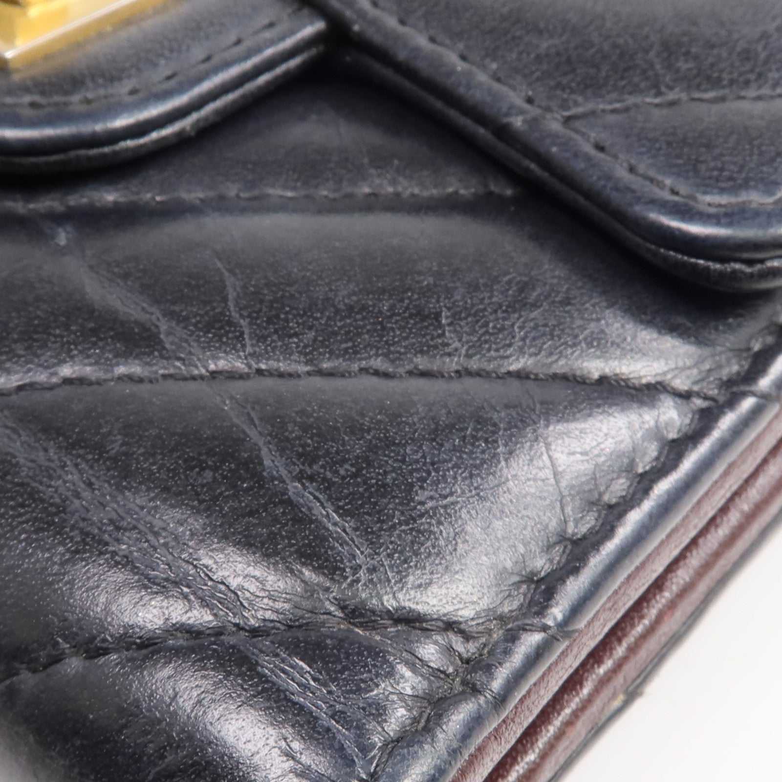 CHANEL 牛皮皮革2.55 Wallet金扣錢包