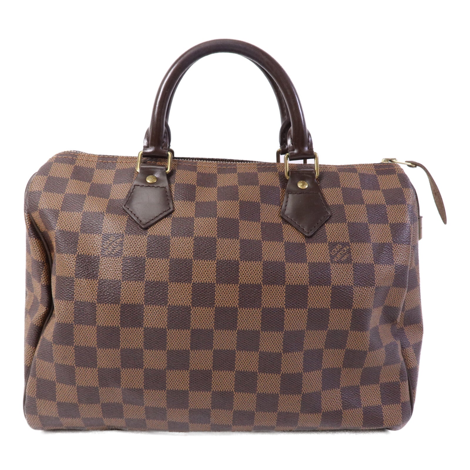 LOUIS VUITTON Damier Speedy 30金扣手挽袋