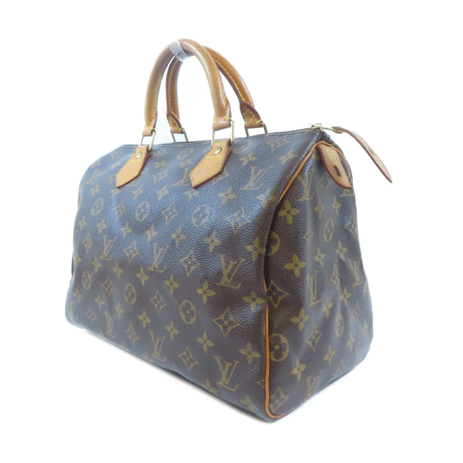 LOUIS VUITTON Monogram Speedy 30金扣手挽袋棕色