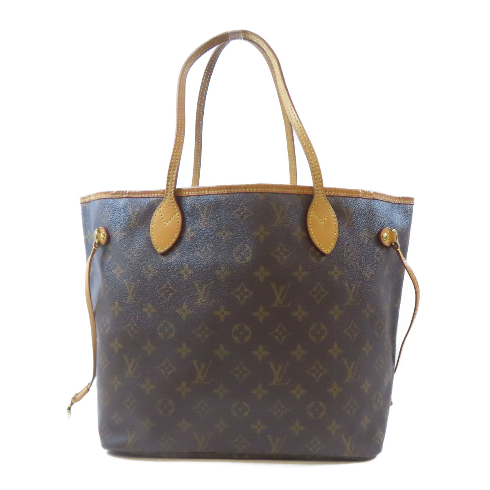 LOUIS VUITTON Monogram Neverfull MM金扣肩背袋/手挽袋啡色