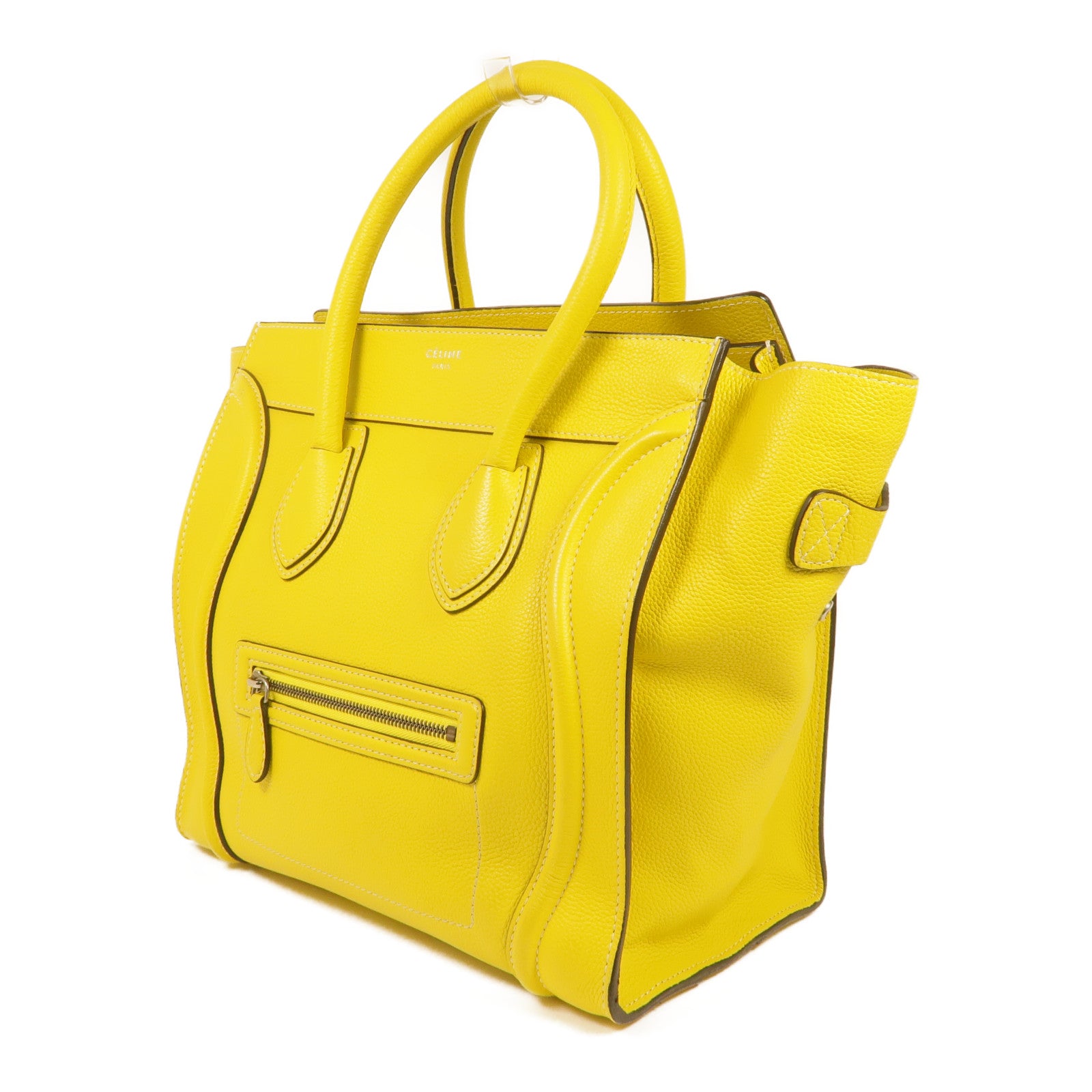 CELINE 牛皮皮革Mini Luggage銀扣手挽袋