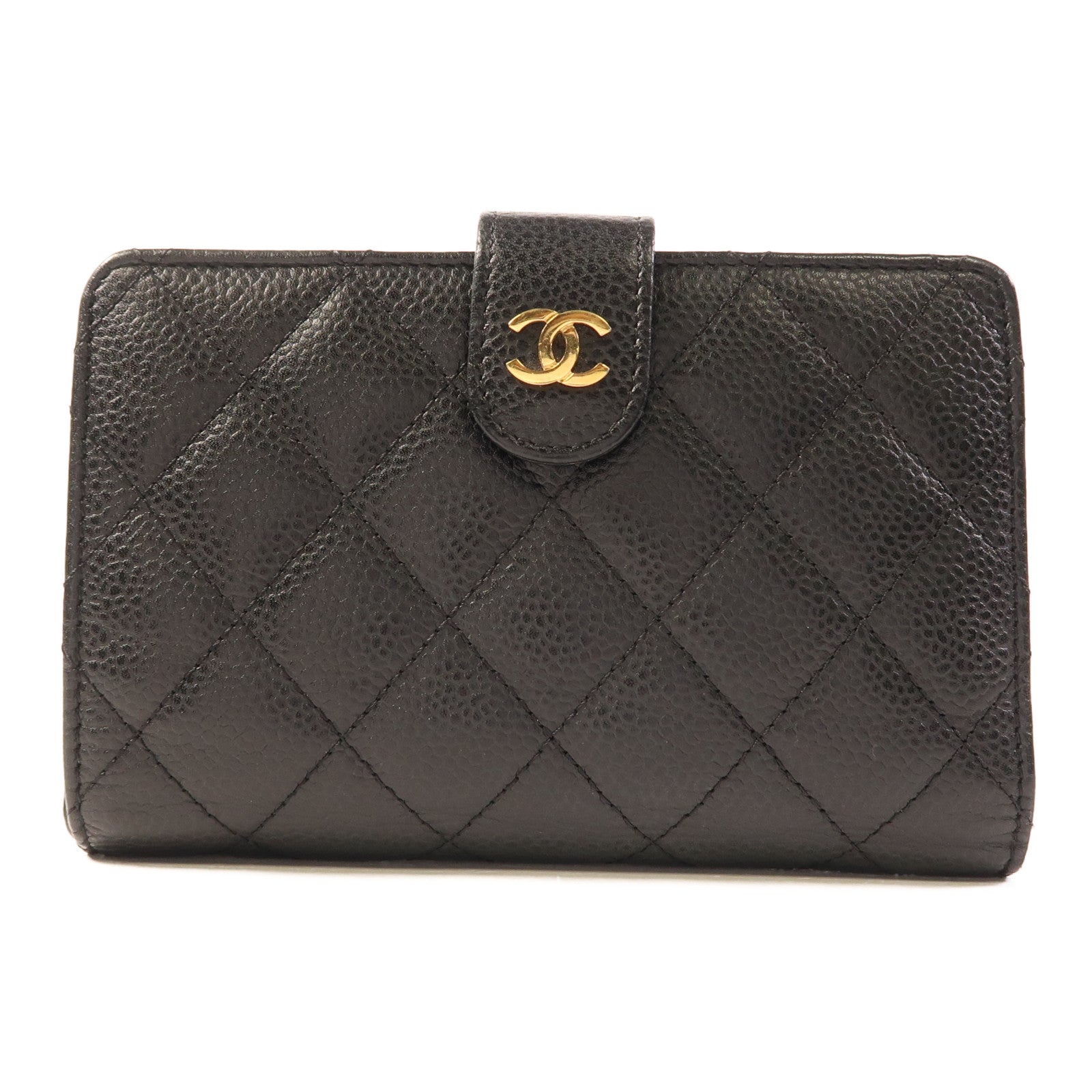 CHANEL 牛皮皮革Wallet金扣錢包