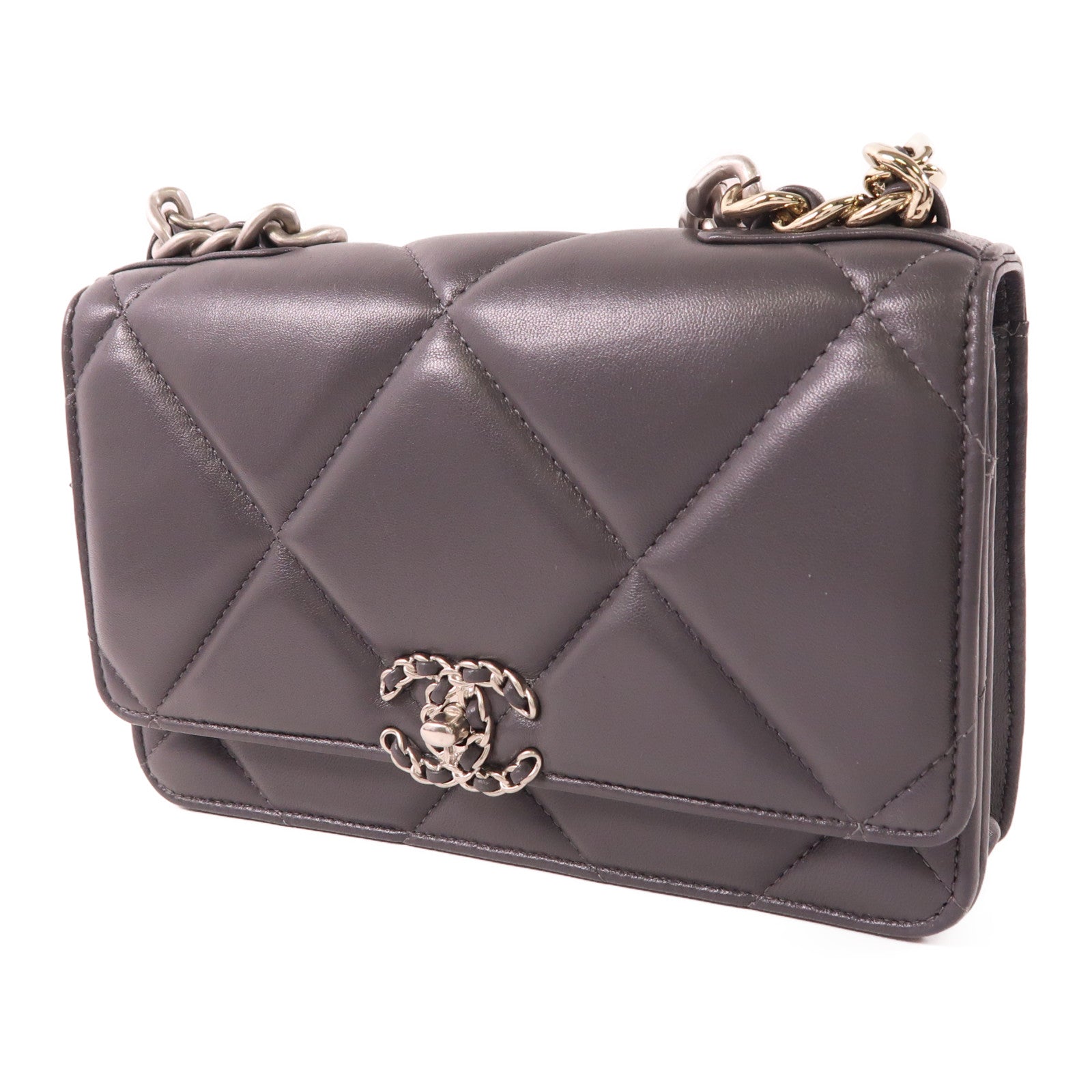 CHANEL 羊皮皮革C19 WOC Wallet On Chain鏈帶肩背袋